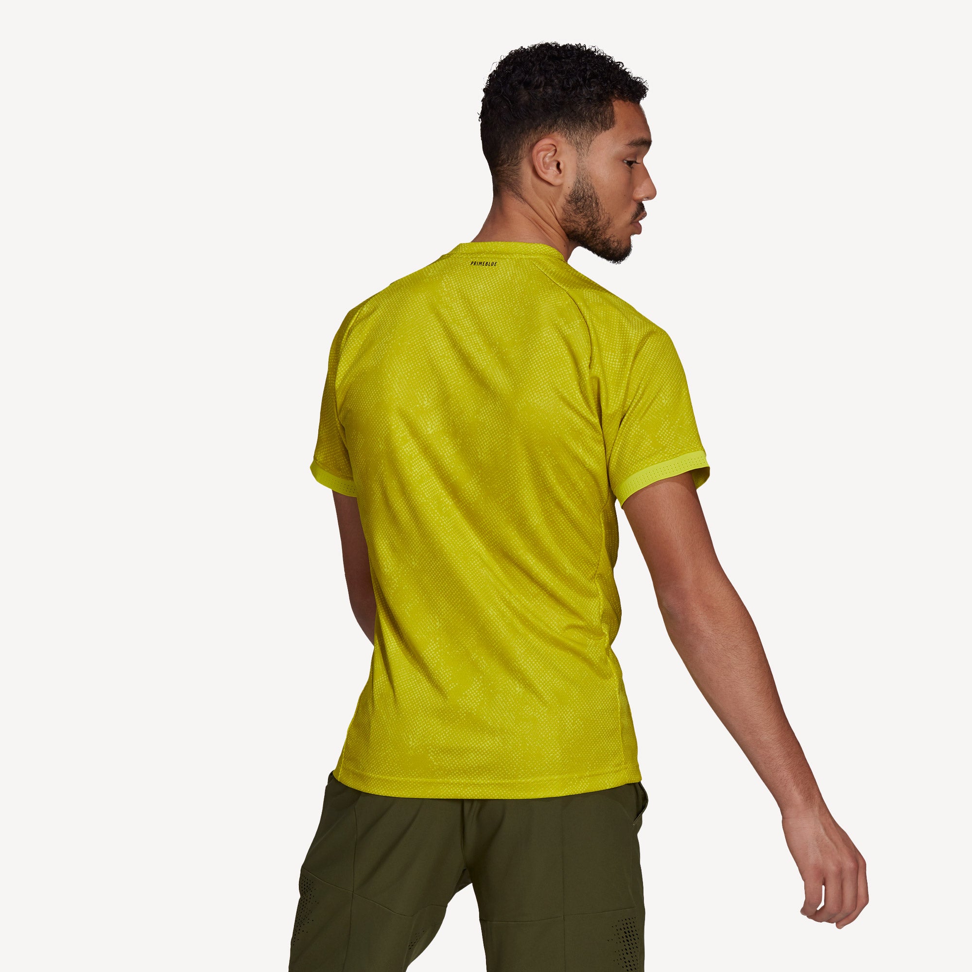 adidas Freelift Primeblue Men's Printed Tennis Shirt Yellow (2)