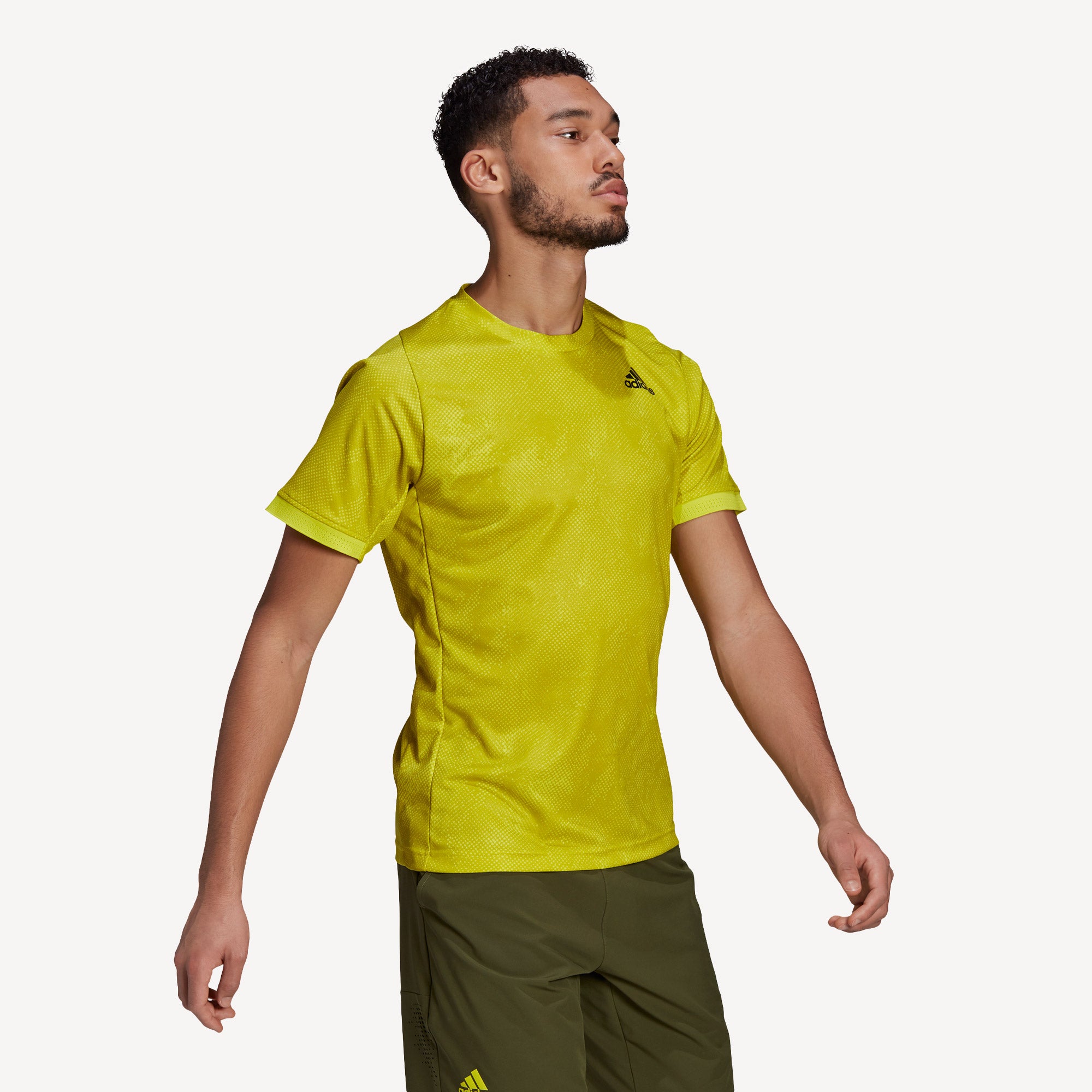 adidas Freelift Primeblue Men's Printed Tennis Shirt Yellow (3)