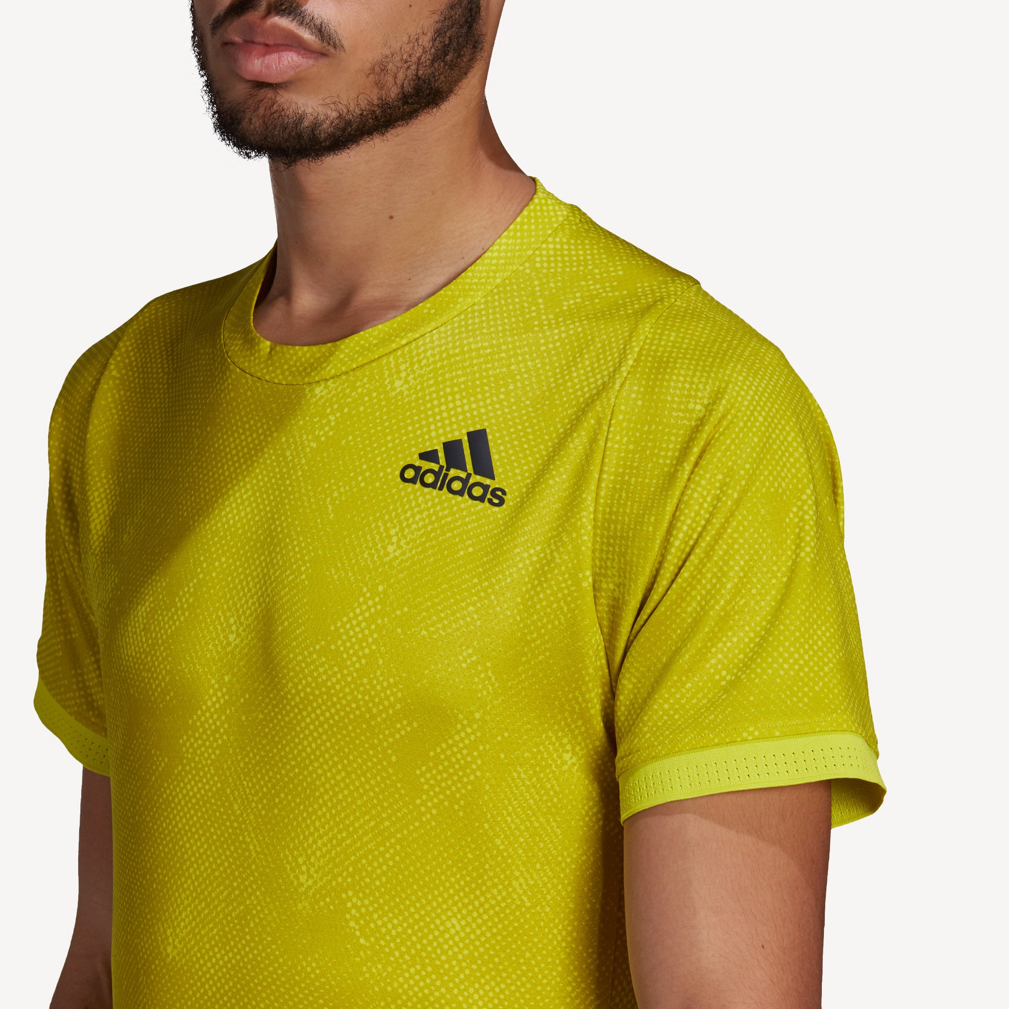 adidas Freelift Primeblue Men's Printed Tennis Shirt Yellow (4)