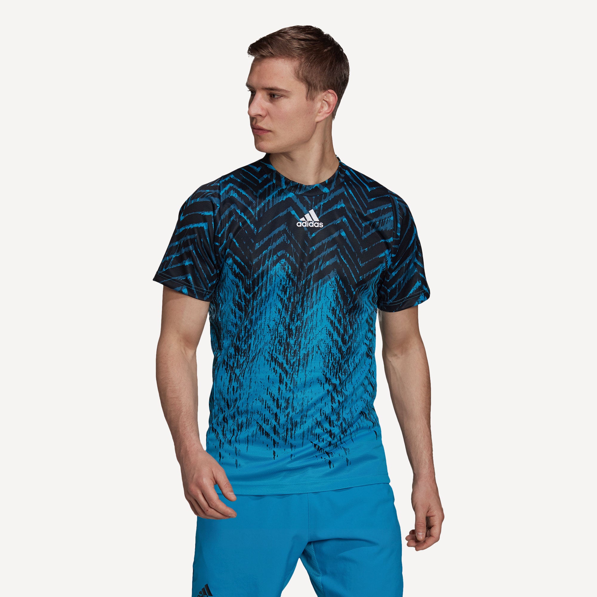 adidas Freelift Primeblue Men's Printed Tennis Shirt Blue (1)