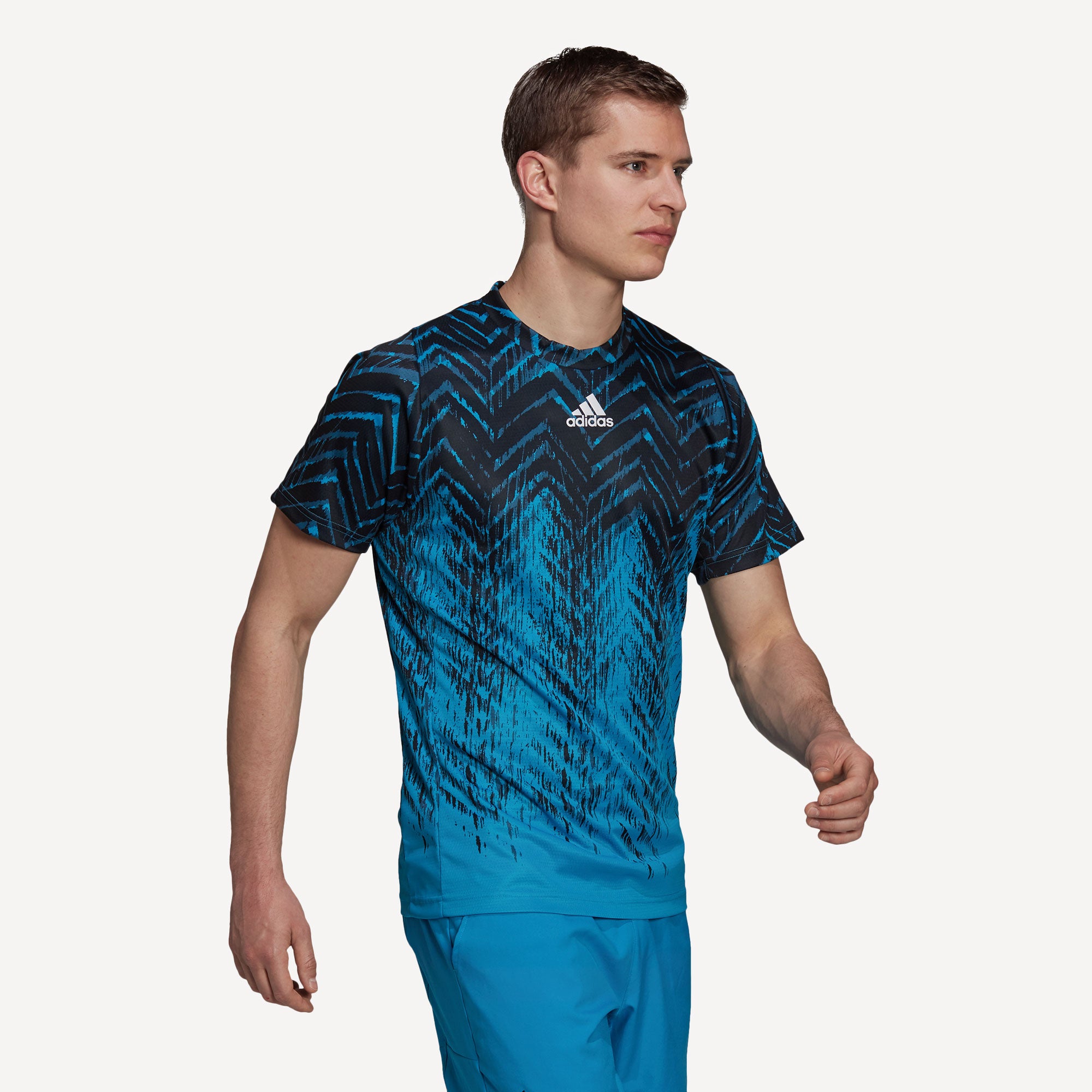 adidas Freelift Primeblue Men's Printed Tennis Shirt Blue (3)