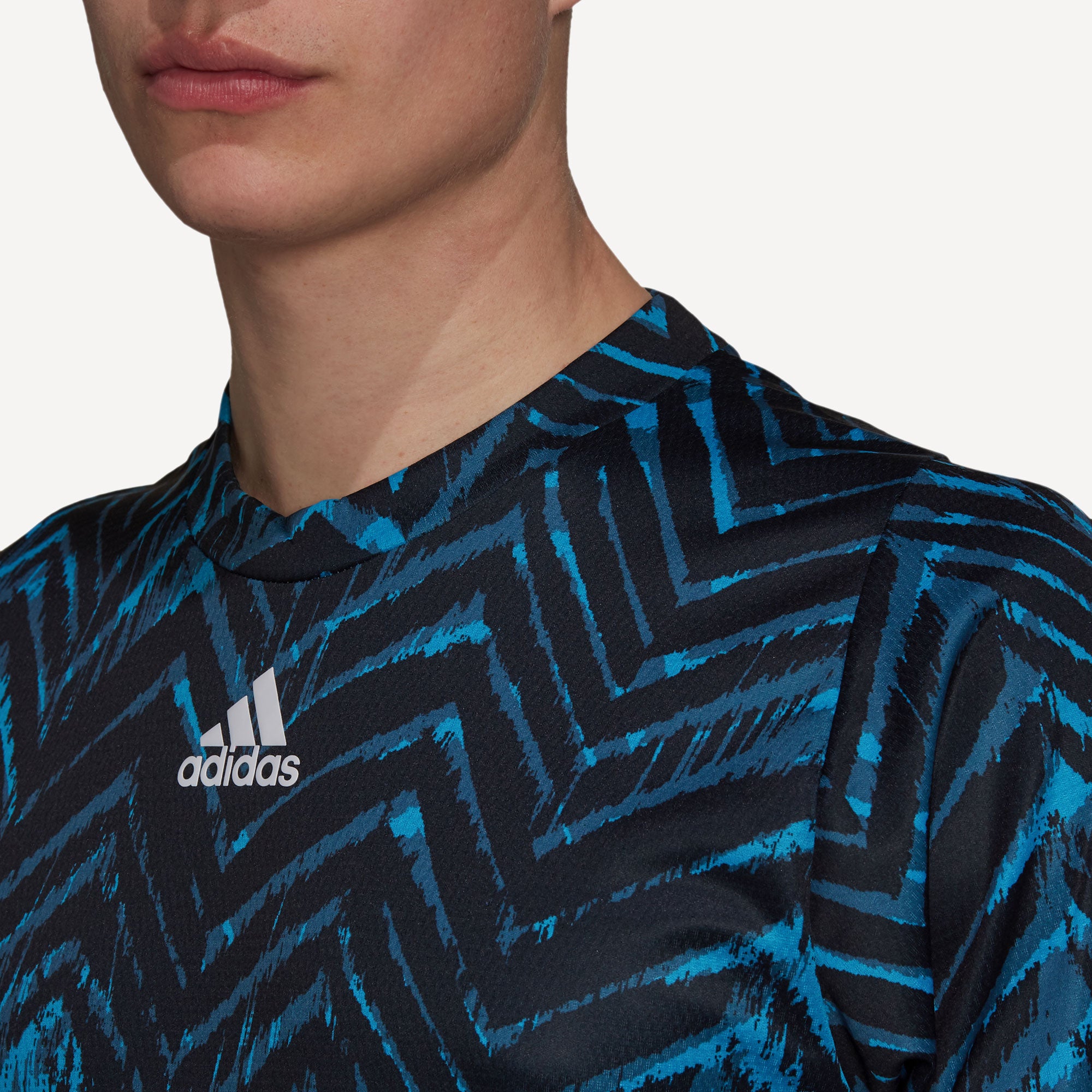 adidas Freelift Primeblue Men's Printed Tennis Shirt Blue (4)