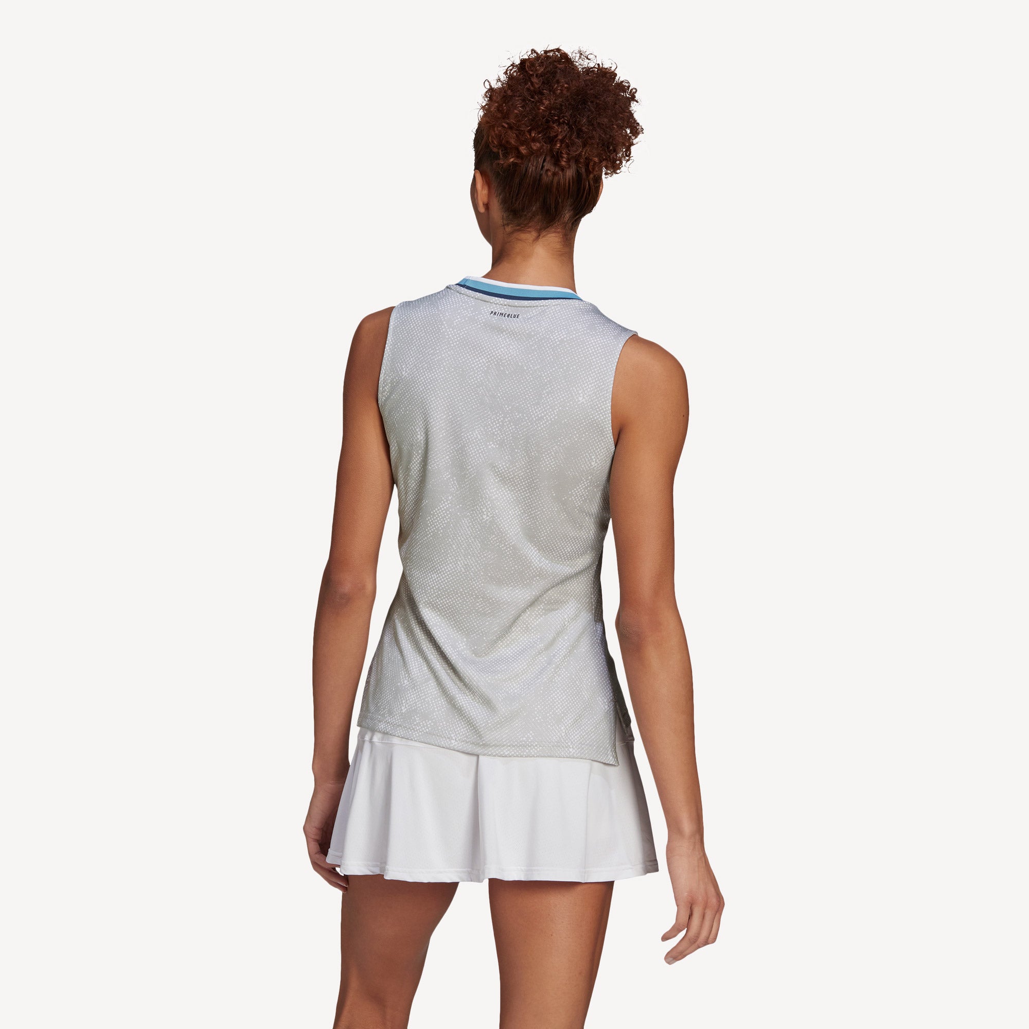 adidas Match Primeblue Women's Printed Tennis Tank White (2)