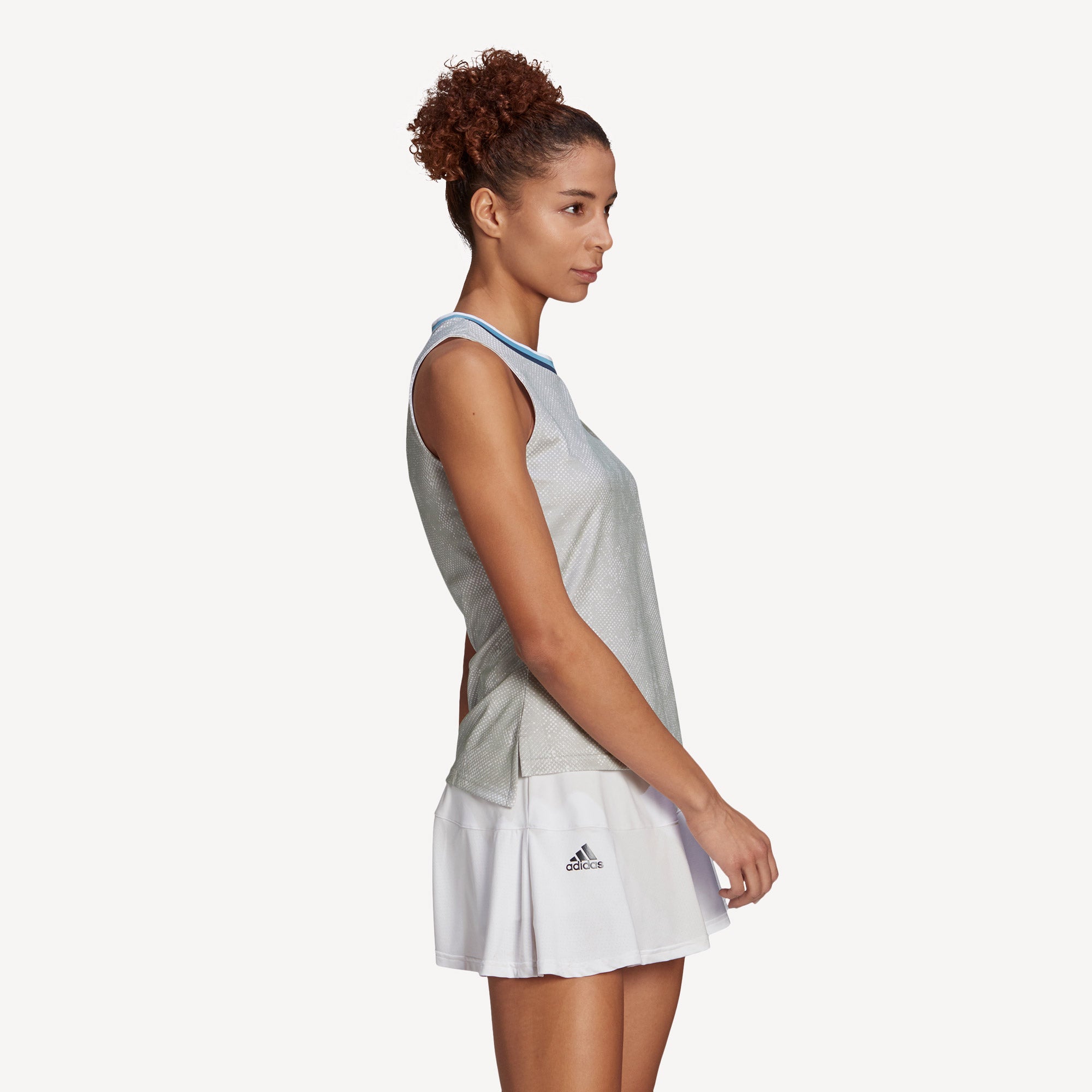 adidas Match Primeblue Women's Printed Tennis Tank White (3)