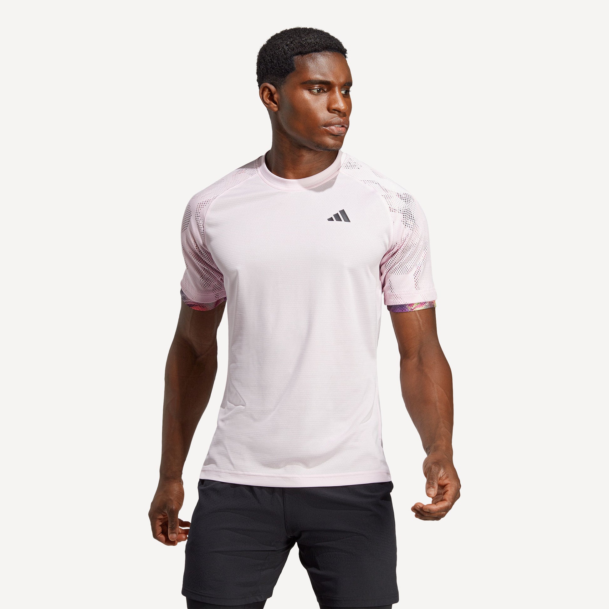 adidas Melbourne Ergo Heat Ready Men's Tennis Shirt Pink (1)