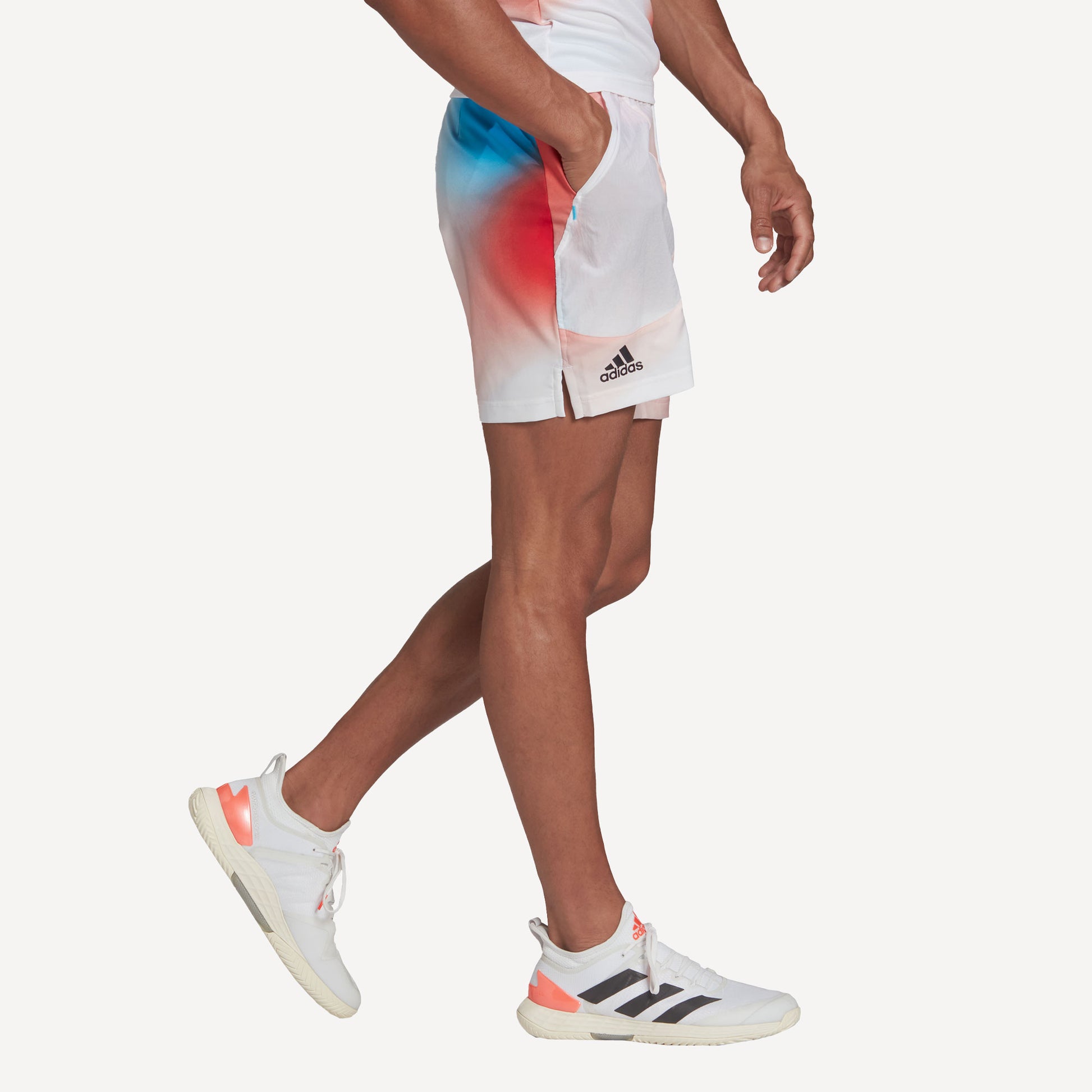 adidas Melbourne Men's Printed 7-Inch Tennis Shorts White (3)