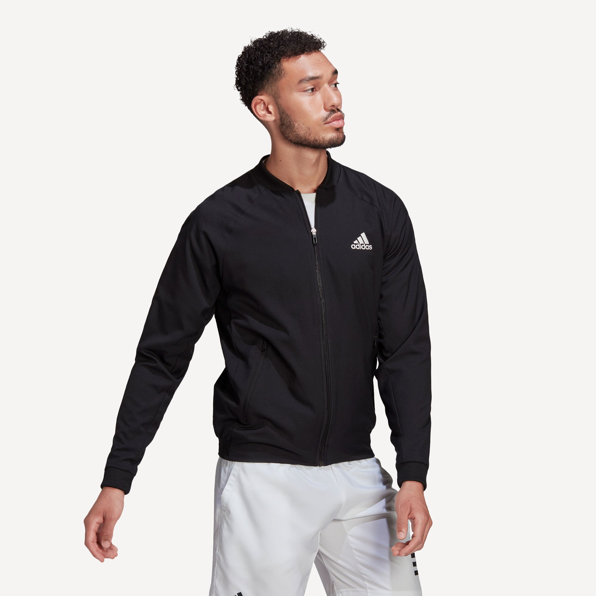 adidas Melbourne Men's Stretch Woven Tennis Jacket Black (3)