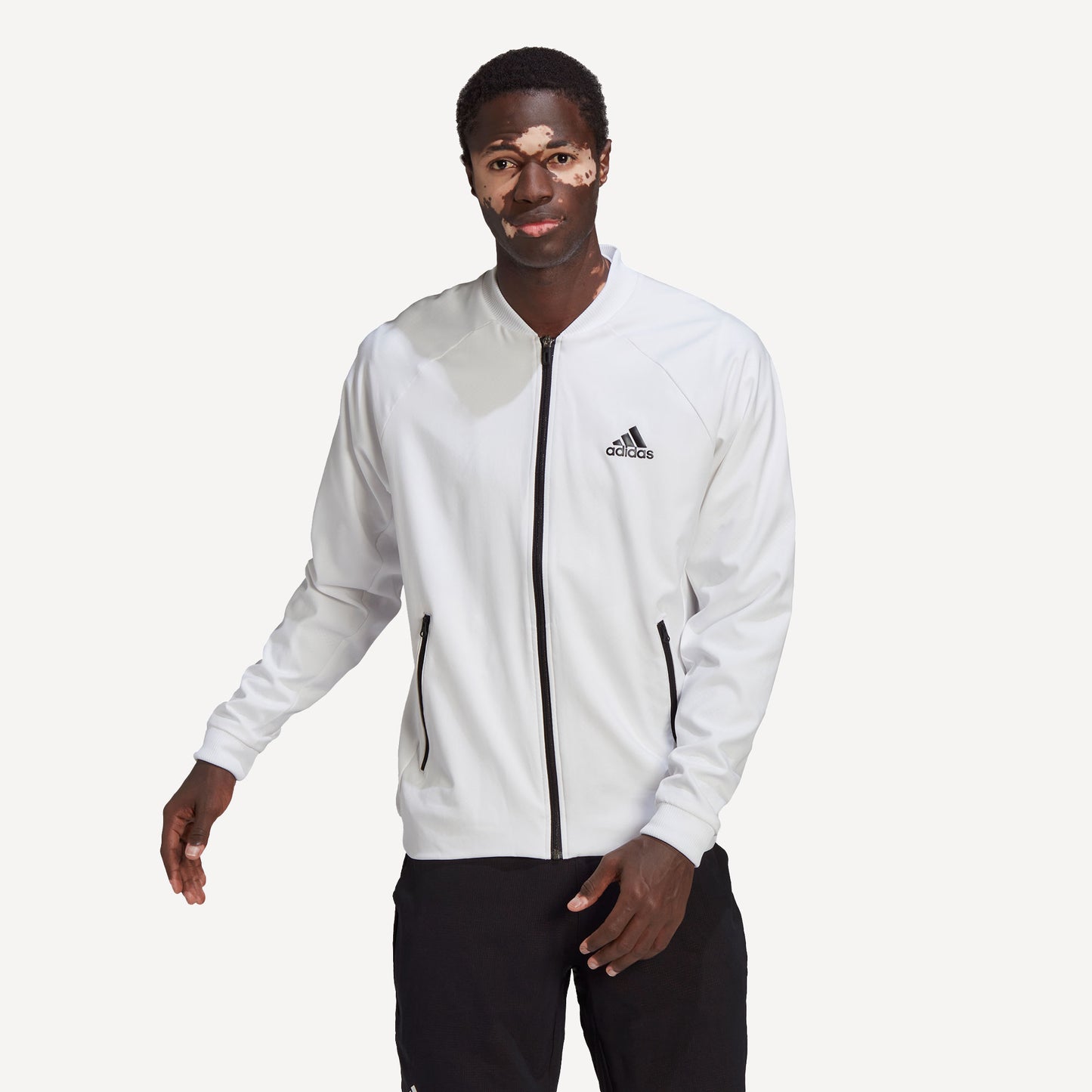 adidas Melbourne Men's Stretch Woven Tennis Jacket White (1)