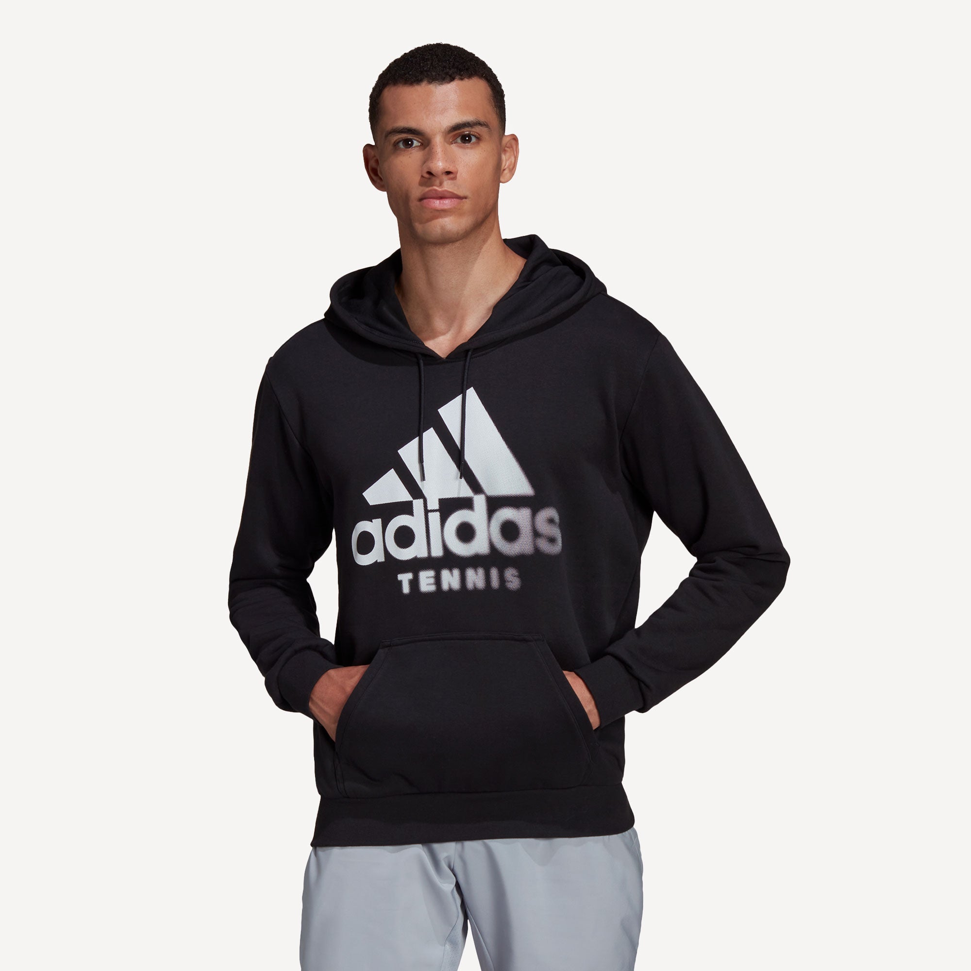 adidas Men's Graphic Tennis Hoodie Black (1)