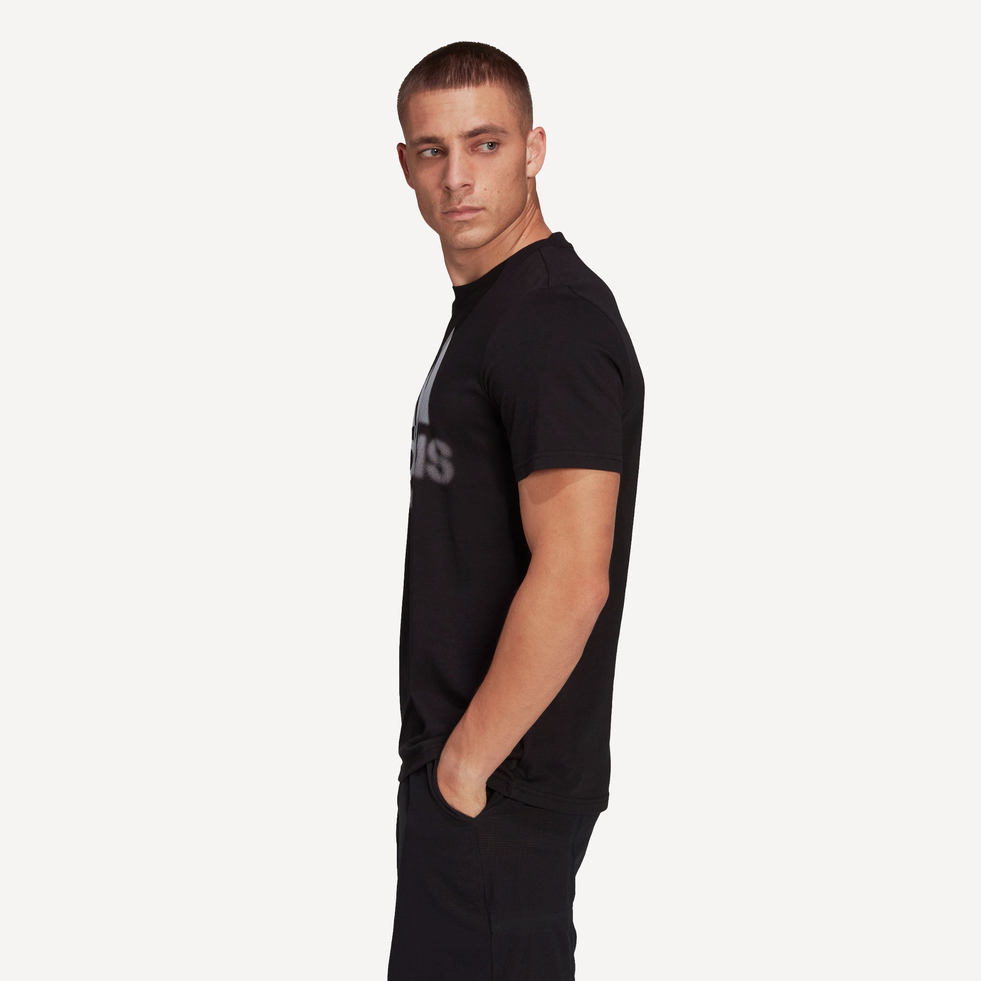 adidas Men's Graphic Tennis T-Shirt Black (4)