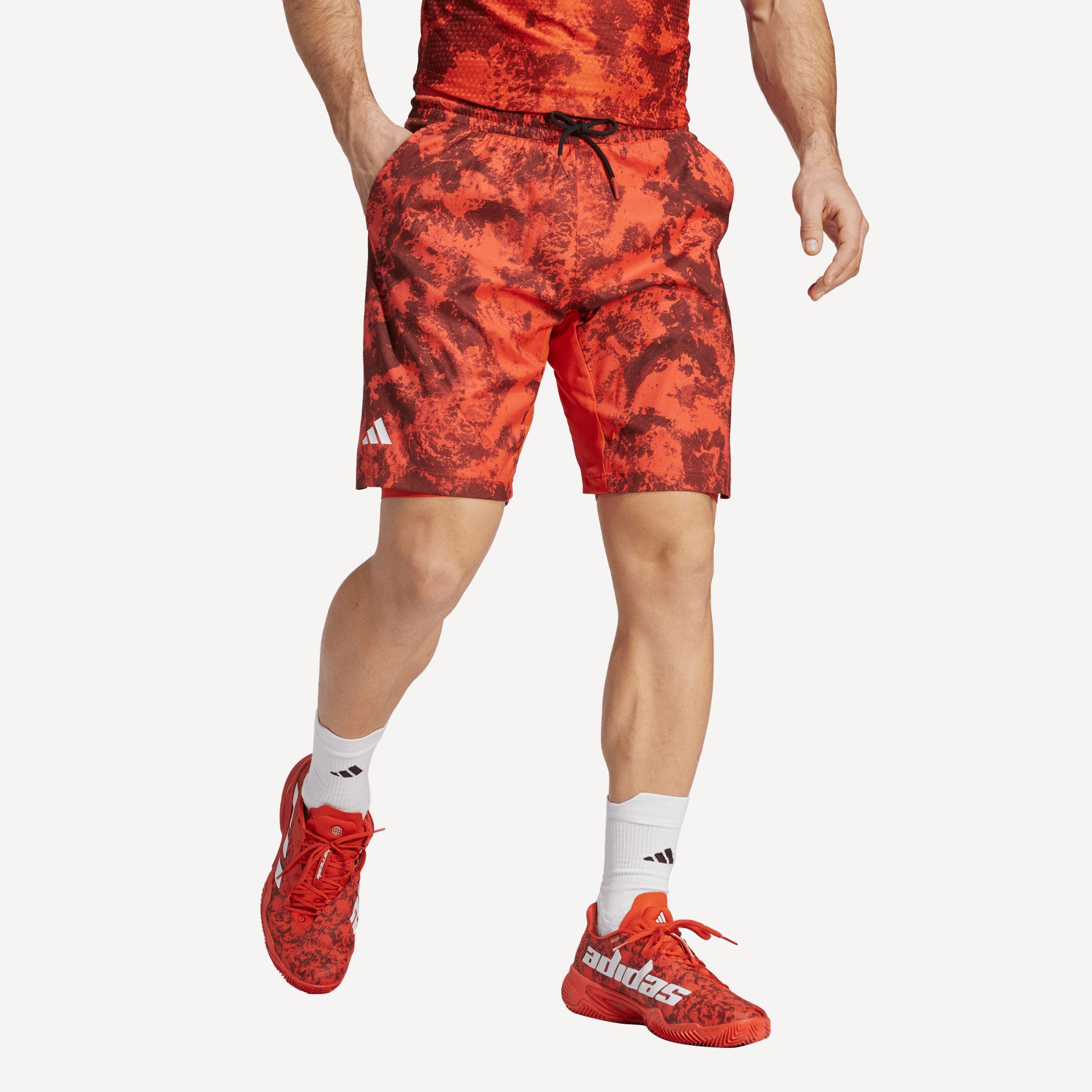 adidas Paris Men's 2IN1 Tennis Shorts Red (4)