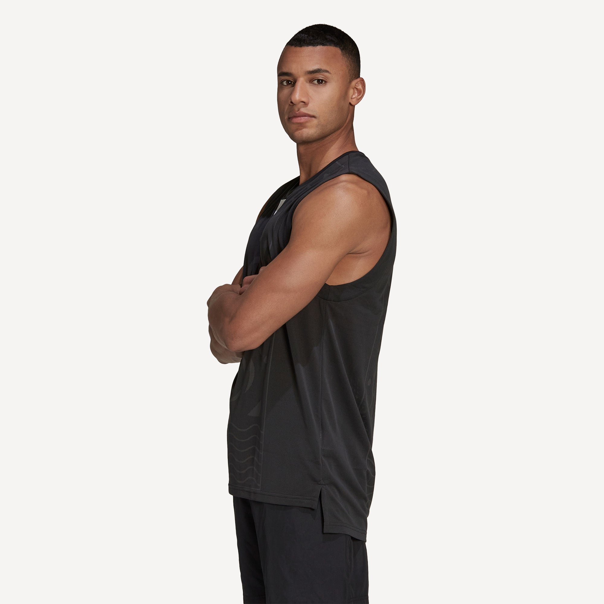 adidas Paris Men's Sleeveless Tennis Shirt Black (3)