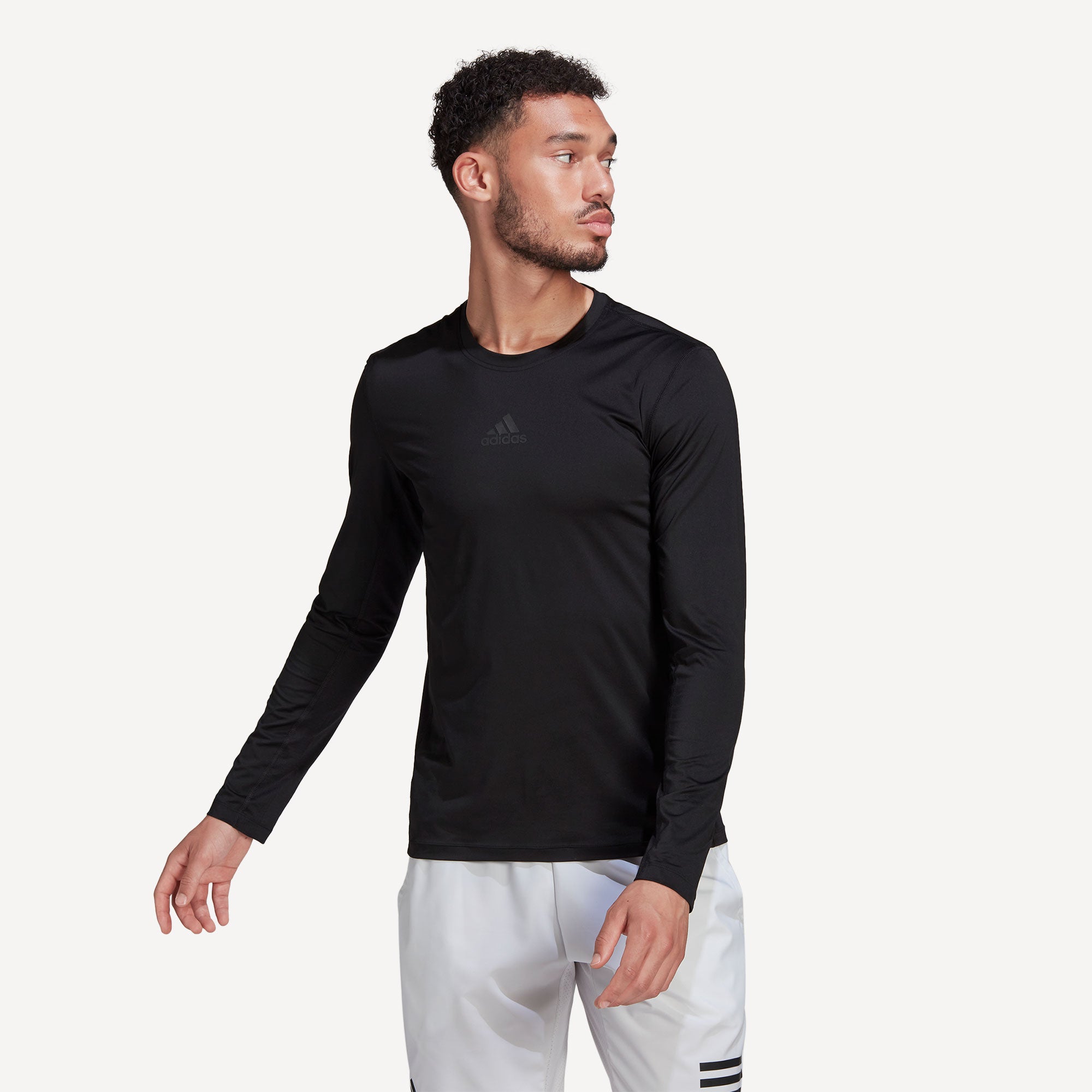 adidas Paris Tech Men's Long-Sleeve Tennis Shirt Black (1)