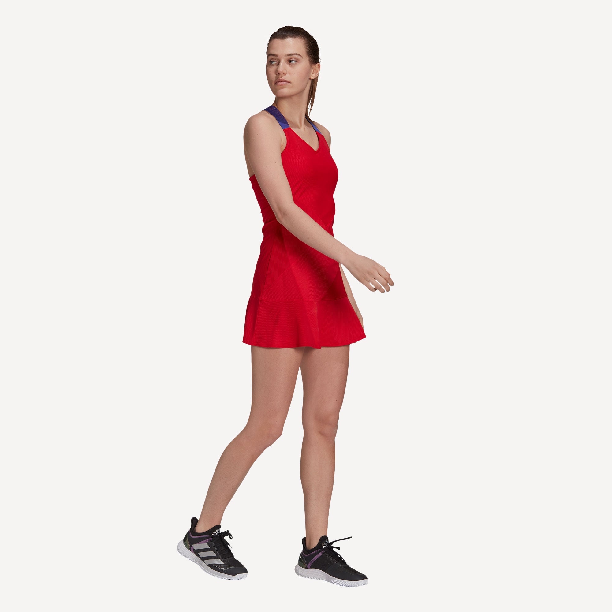 adidas Primeblue AeroReady Women's Y Tennis Dress Red (3)