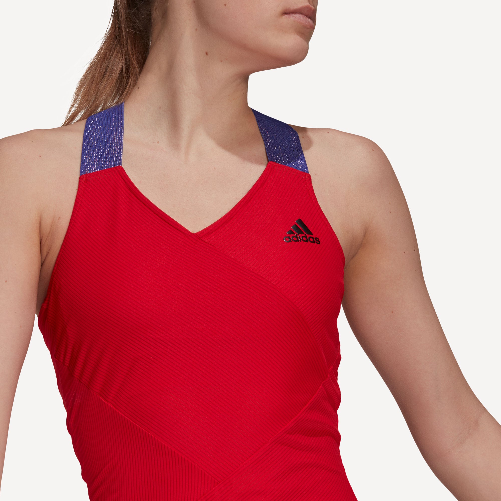 adidas Primeblue AeroReady Women's Y Tennis Dress Red (4)