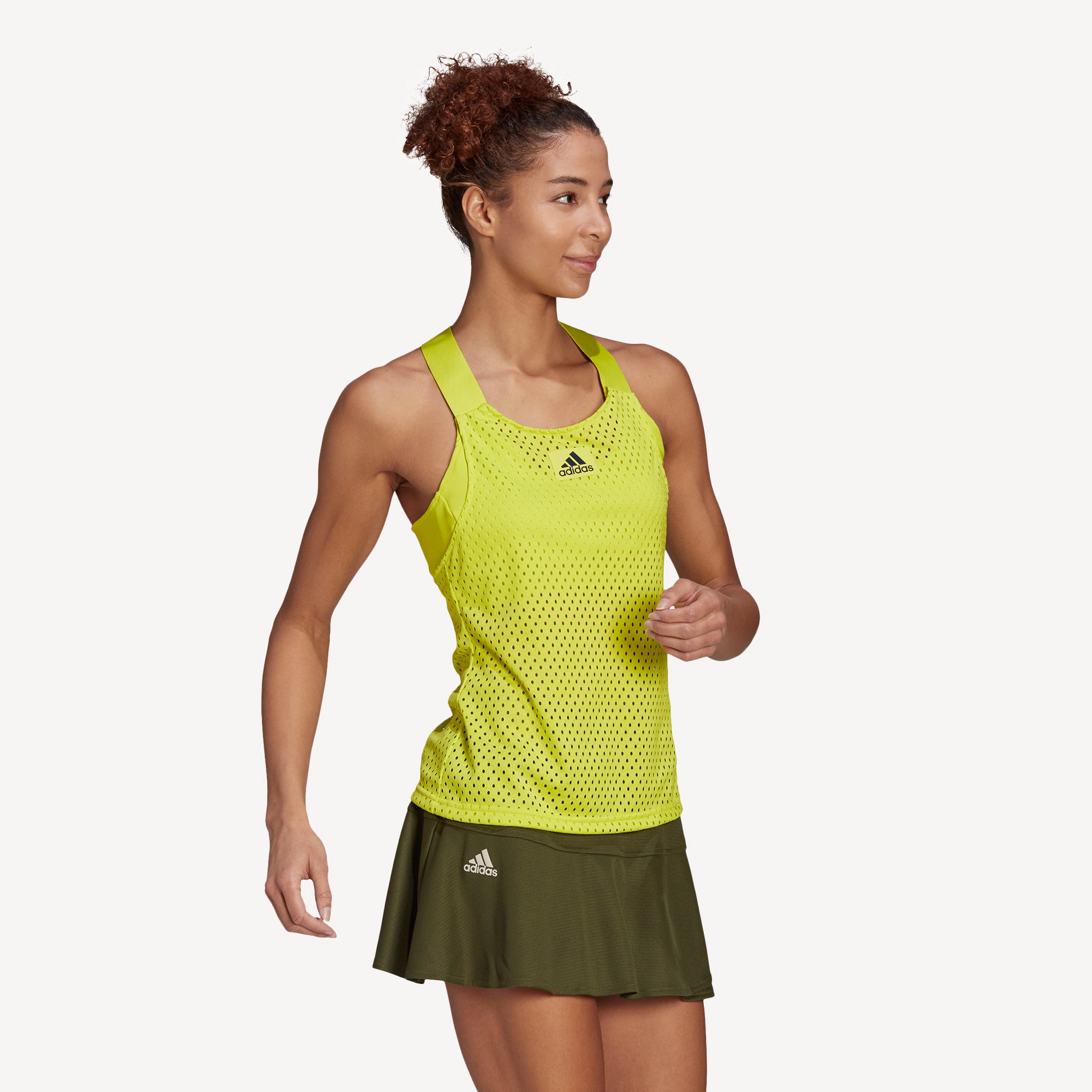 adidas Primeblue Heat Ready Women's Y Tennis Tank Yellow (3)