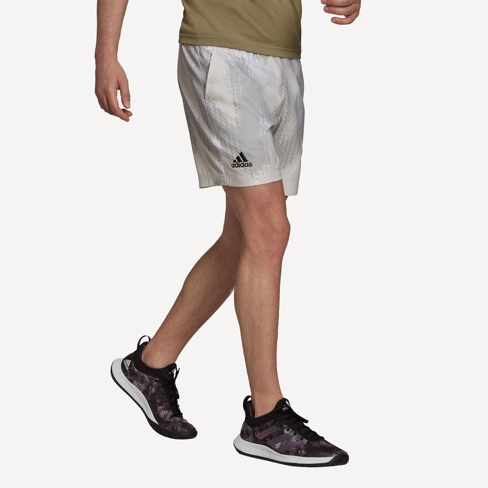 adidas Primeblue Men's Printed 7-Inch Tennis Shorts White (1)