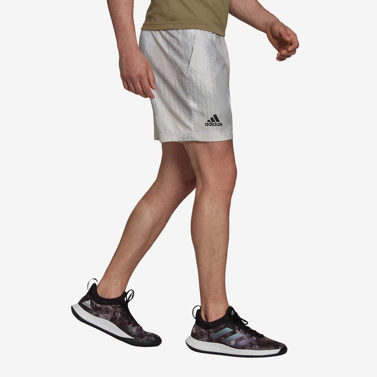 adidas Primeblue Men's Printed 7-Inch Tennis Shorts White (3)