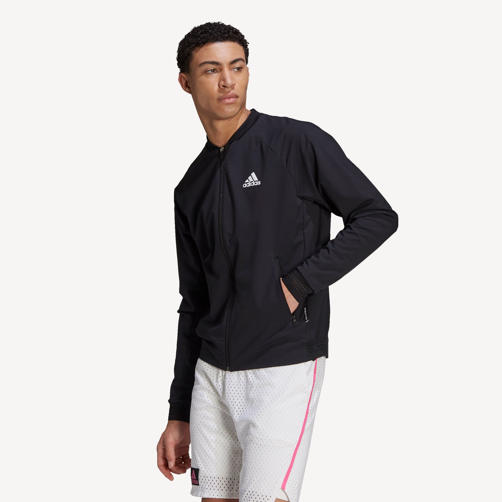 adidas Primeblue Men's Stretch Woven Tennis Jacket Black (1)