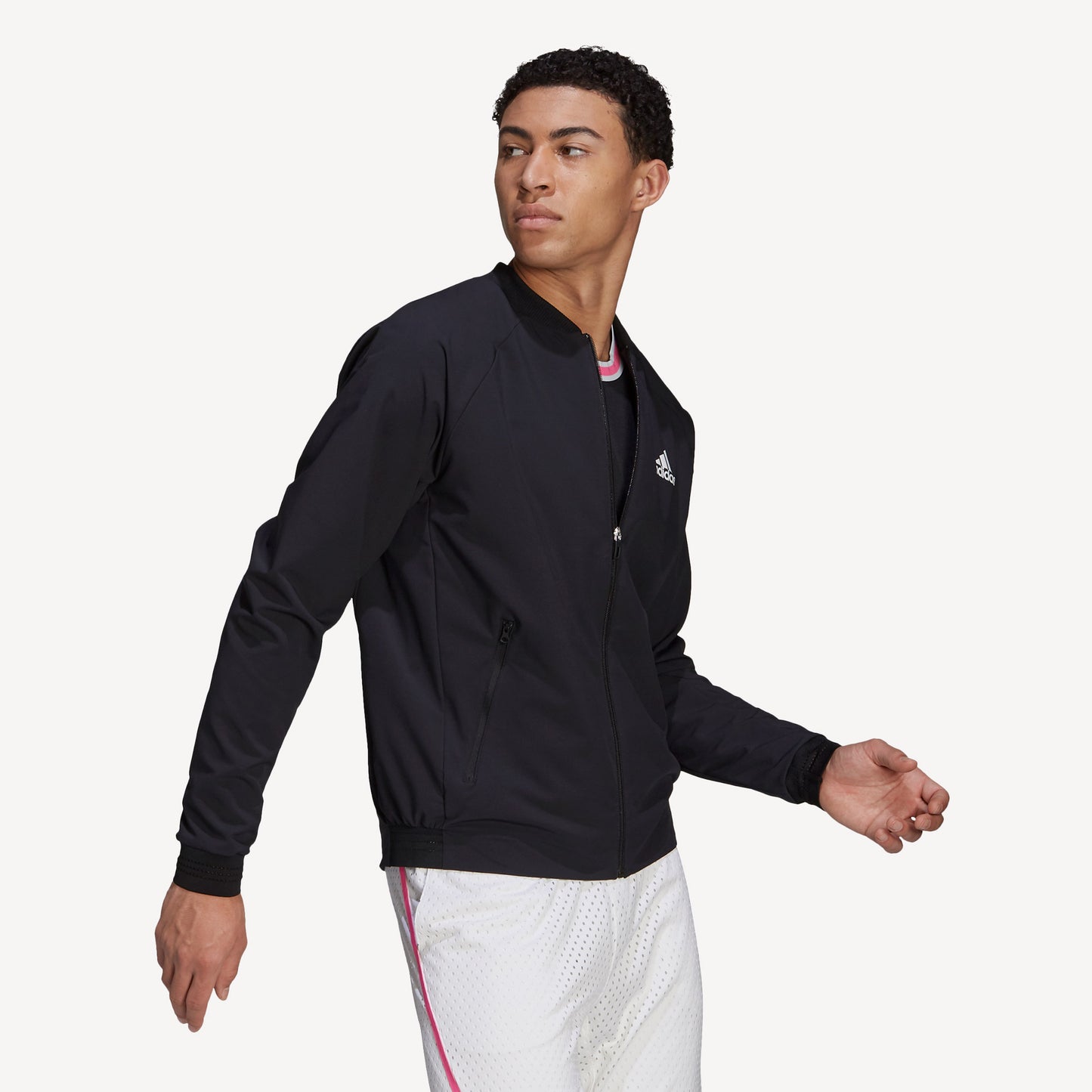 adidas Primeblue Men's Stretch Woven Tennis Jacket Black (3)