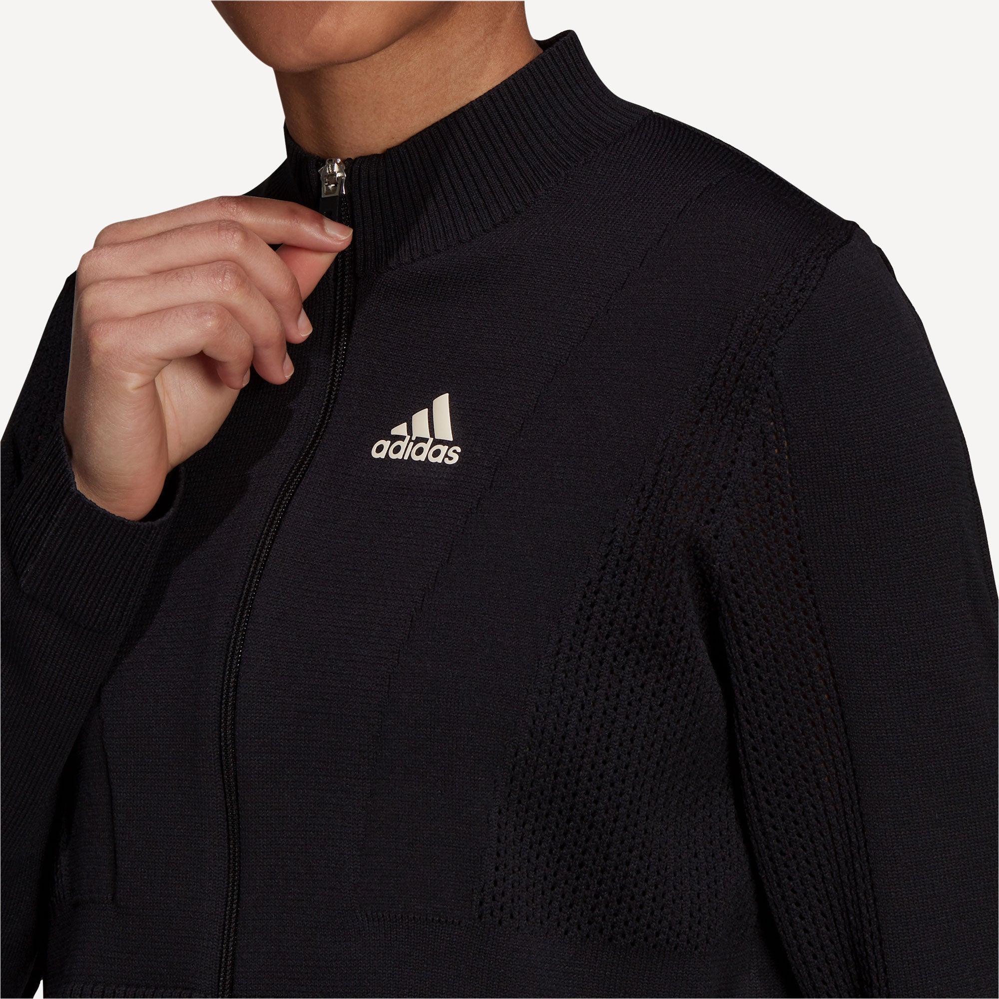adidas Primeknit Women's Tennis Jacket Black (4)