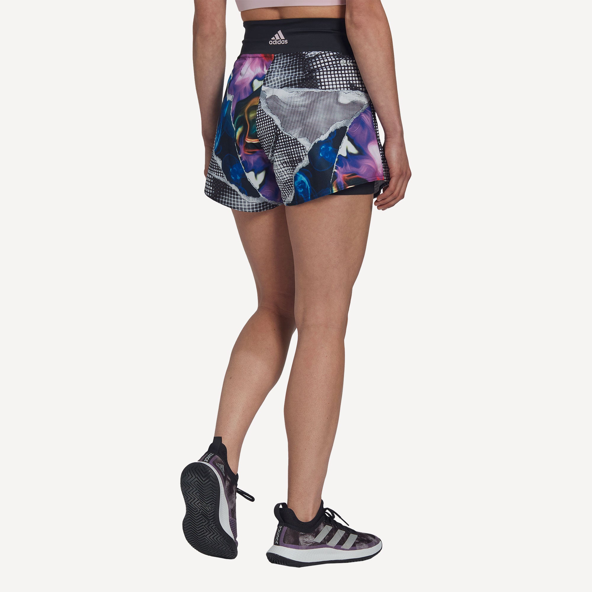 adidas US Series Women's Printed Tennis Shorts Black (2)