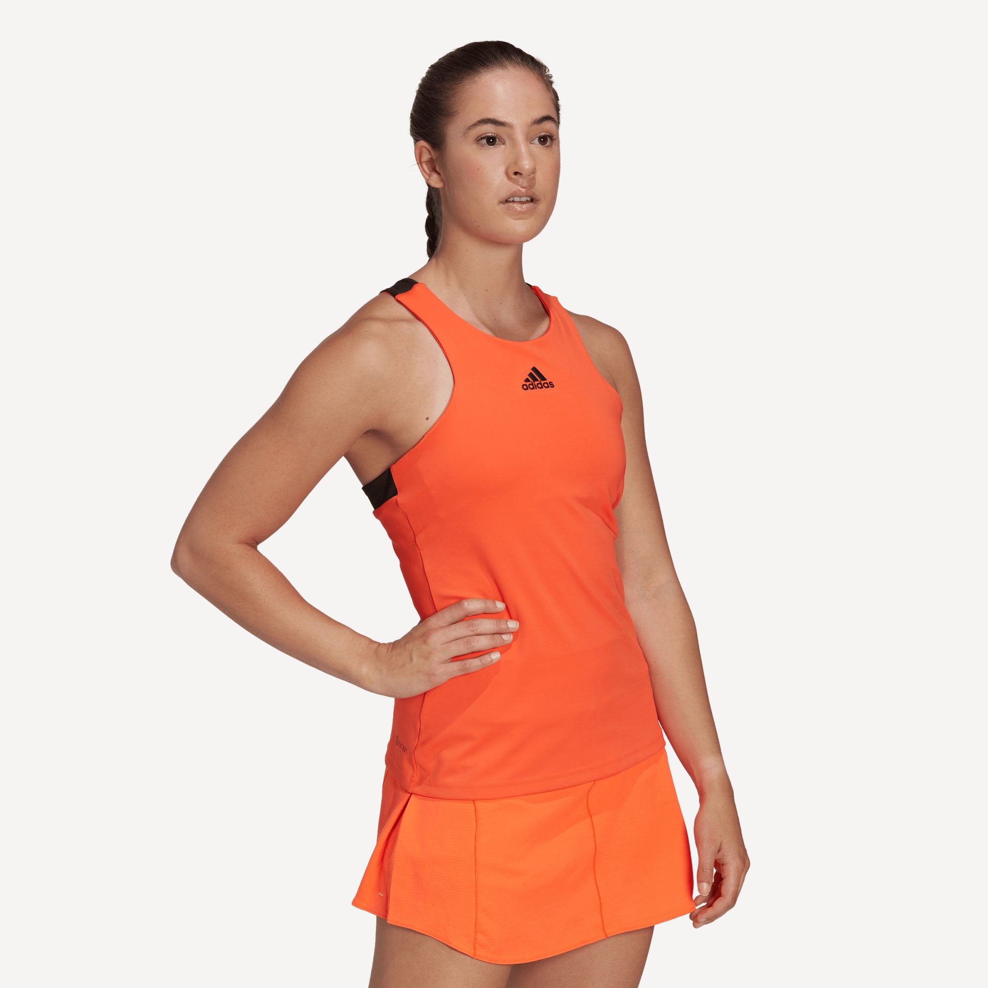 adidas Women's Y Tennis Tank Orange (4)