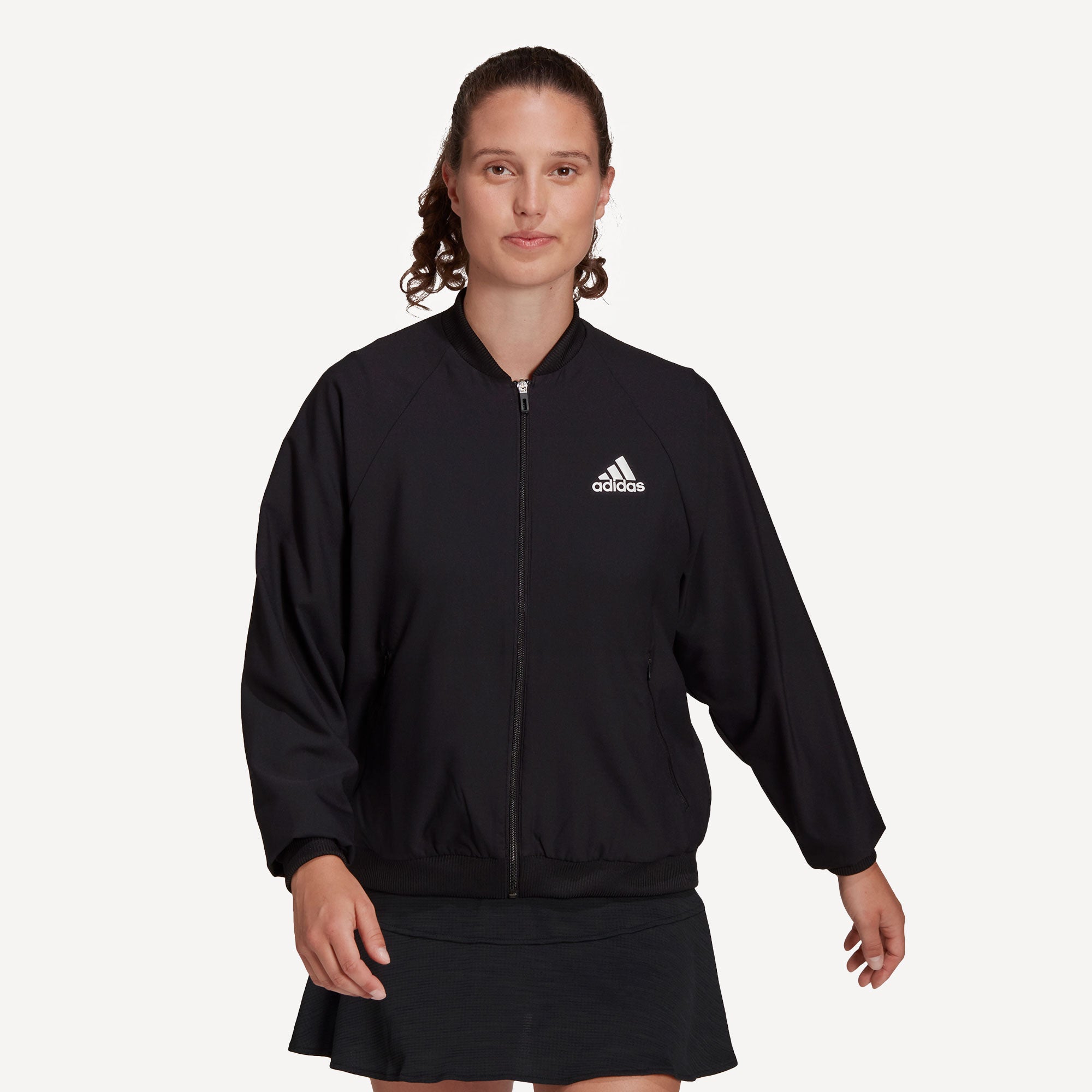adidas Woven Women's Tennis Jacket Black (1)