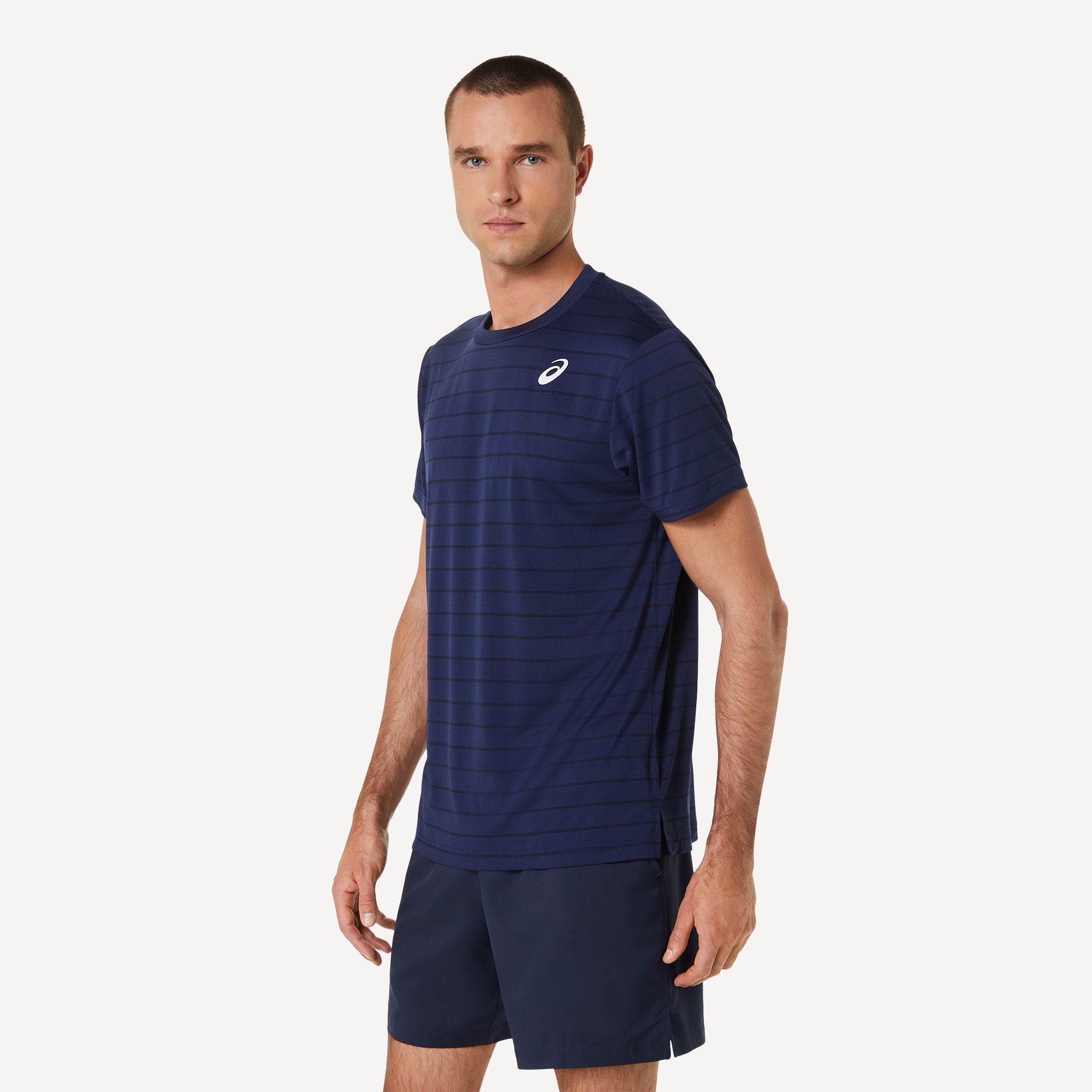 ASICS Court Men's Striped Tennis Shirt Blue (3)