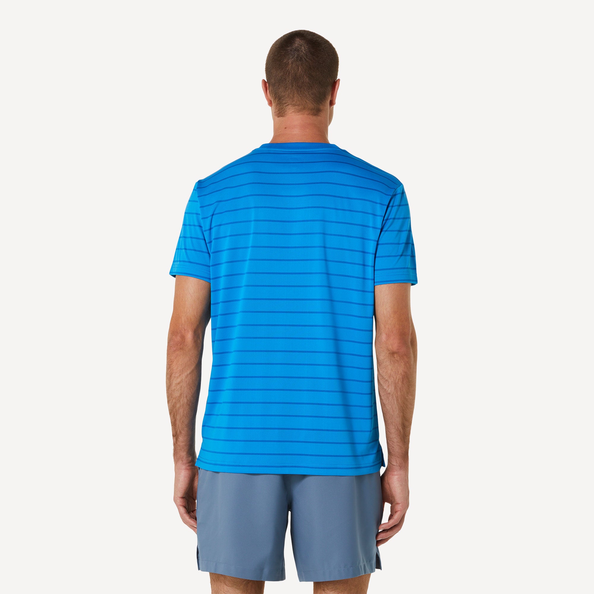 ASICS Court Men's Striped Tennis Shirt Blue (2)