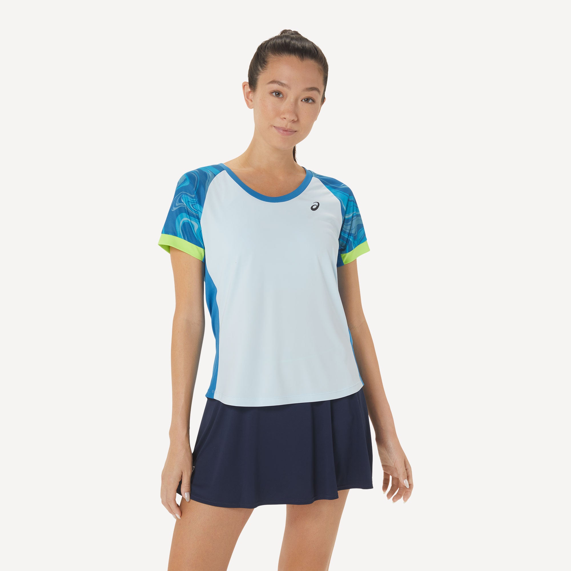 ASICS Court Women's Graphic Tennis Shirt Blue (1)