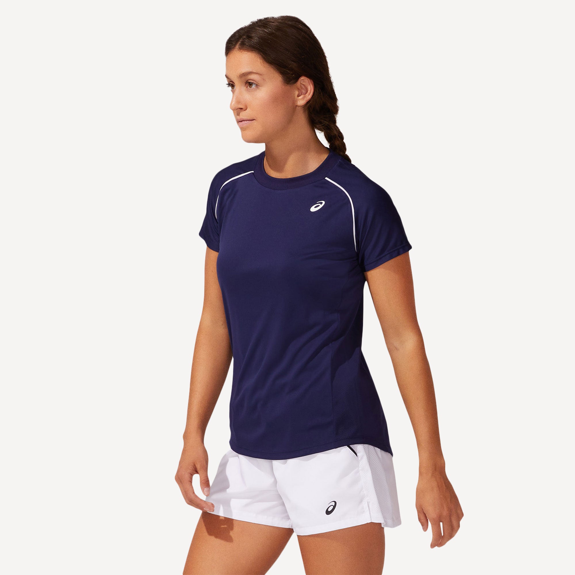 ASICS Court Women's Piping Tennis Shirt Blue (3)