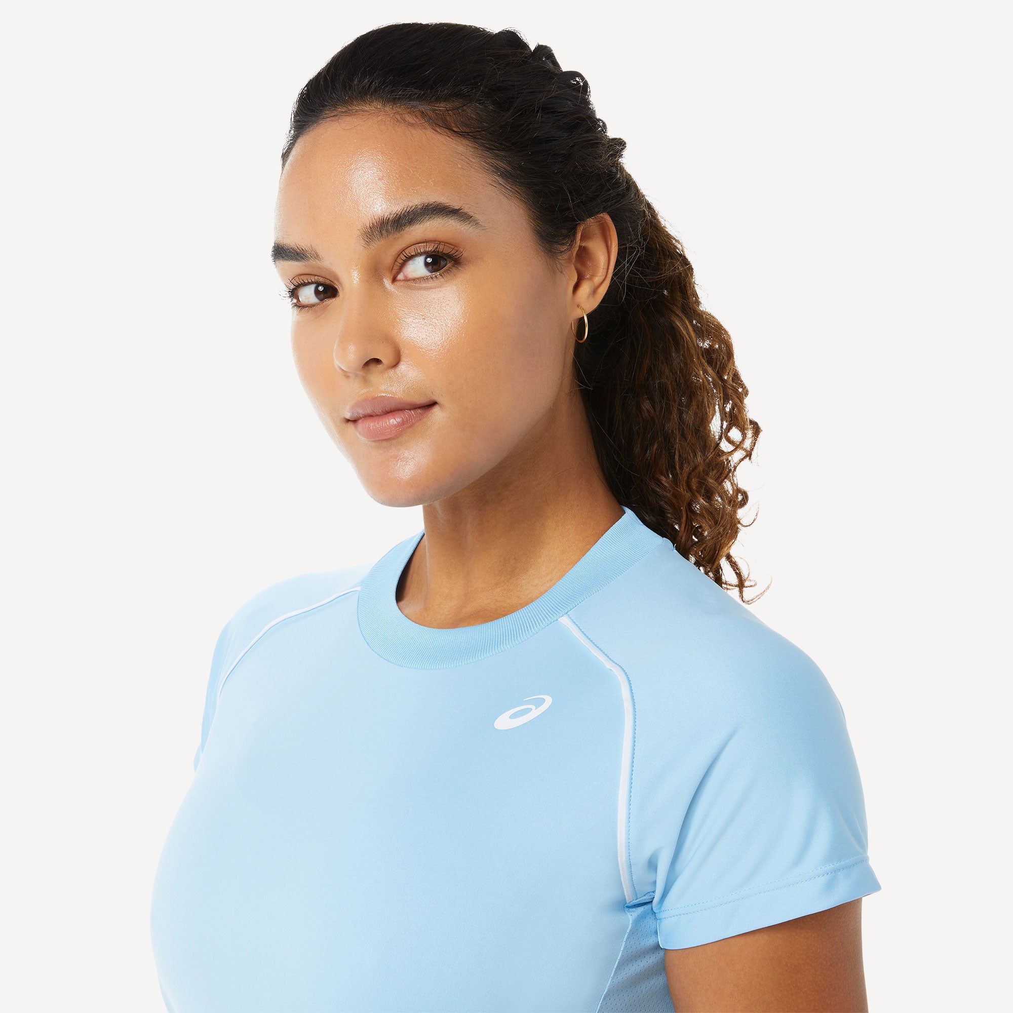 ASICS Court Women's Piping Tennis Shirt Blue (4)