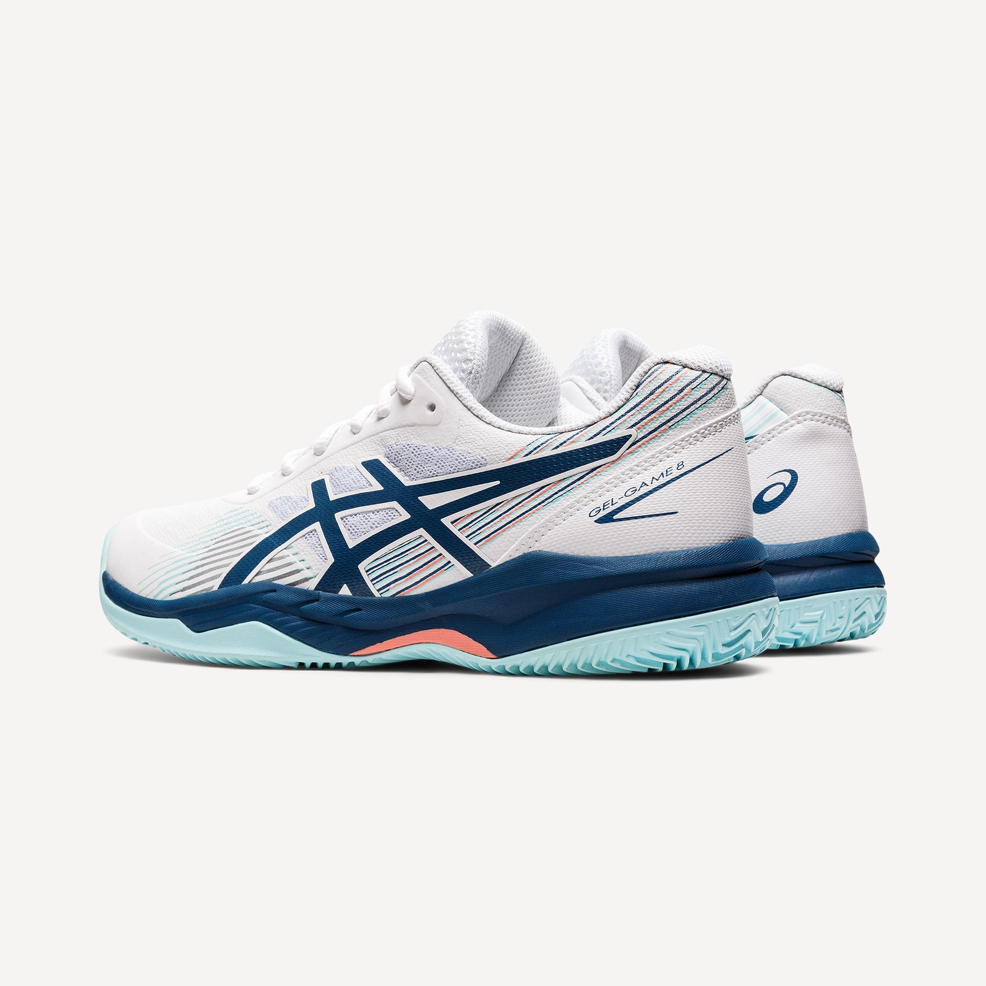 ASICS Gel-Game 8 Women's Clay Court Tennis Shoes White (5)
