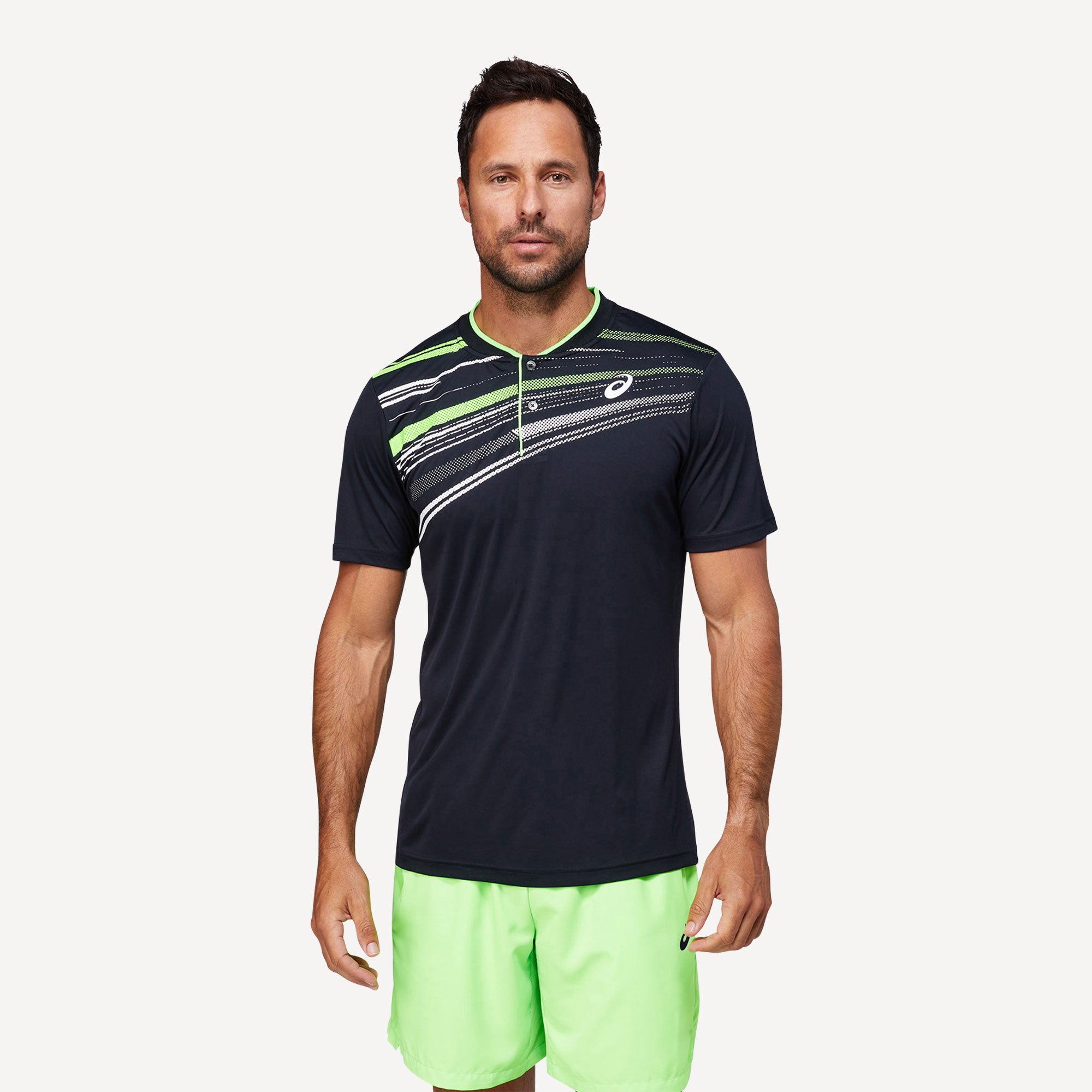 ASICS Match Men's Graphic Print Tennis Polo Black (1)