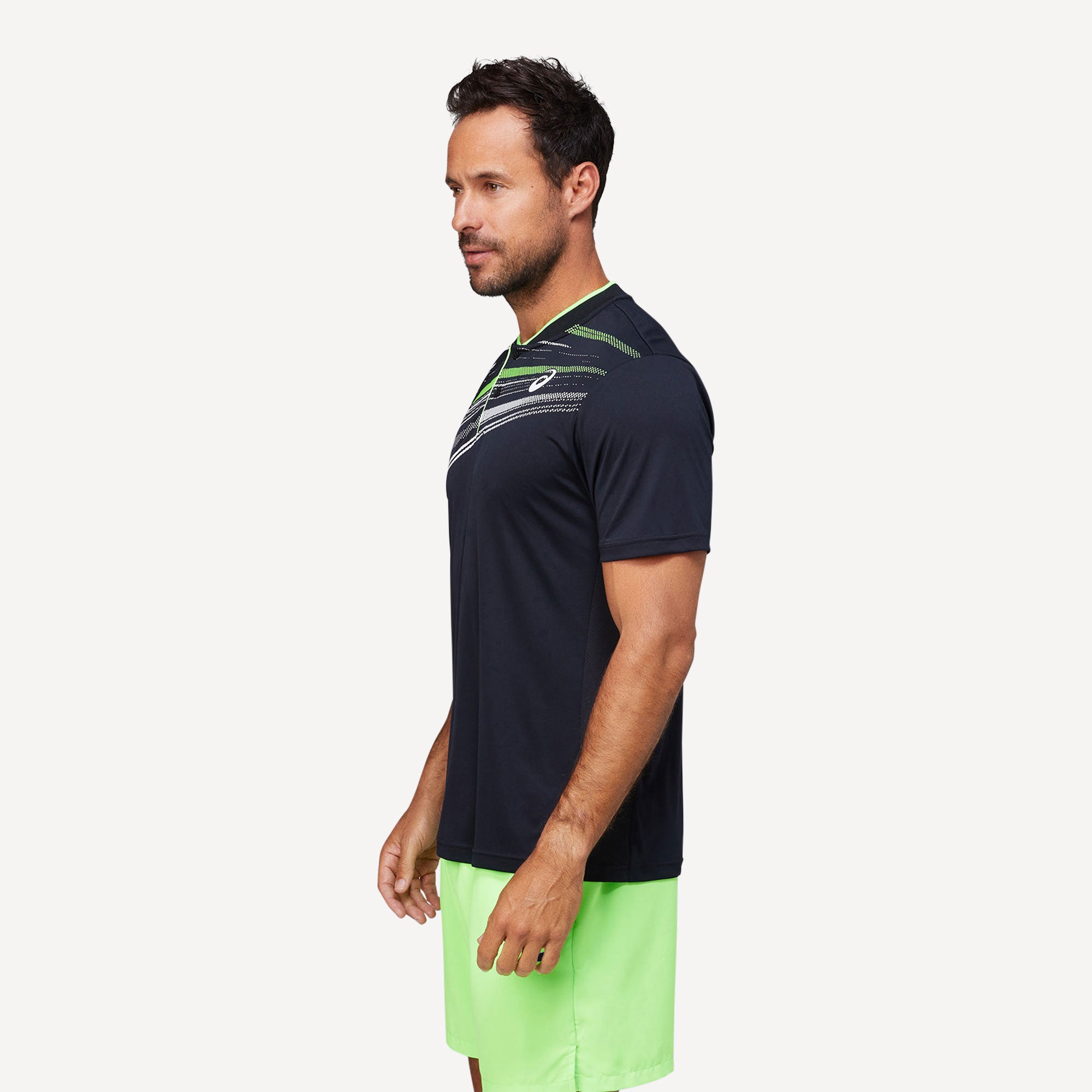 ASICS Match Men's Graphic Print Tennis Polo Black (3)