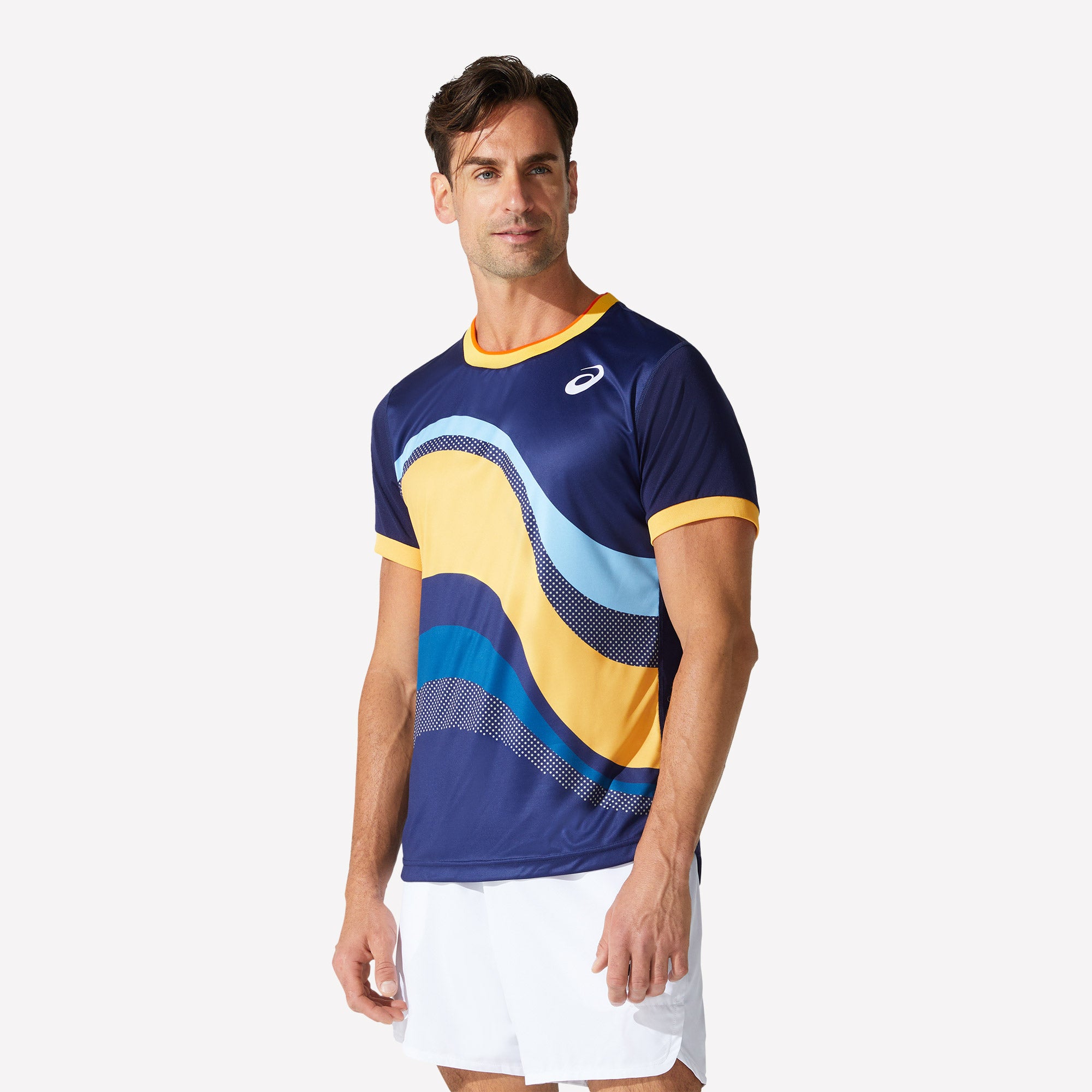 ASICS Match Men's Graphic Print Tennis Shirt Blue (1)