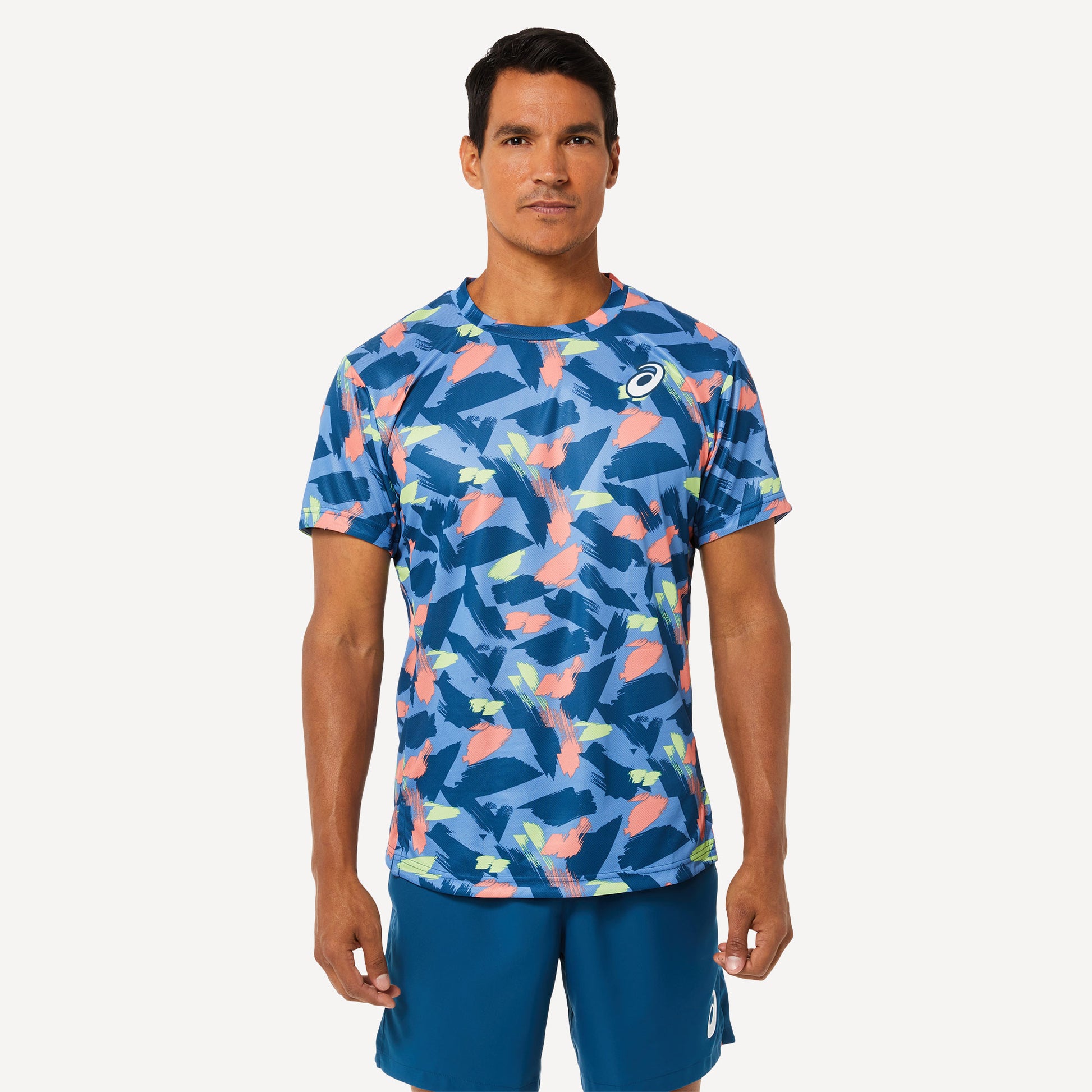 ASICS Match Men's Graphic Tennis Shirt Blue (1)