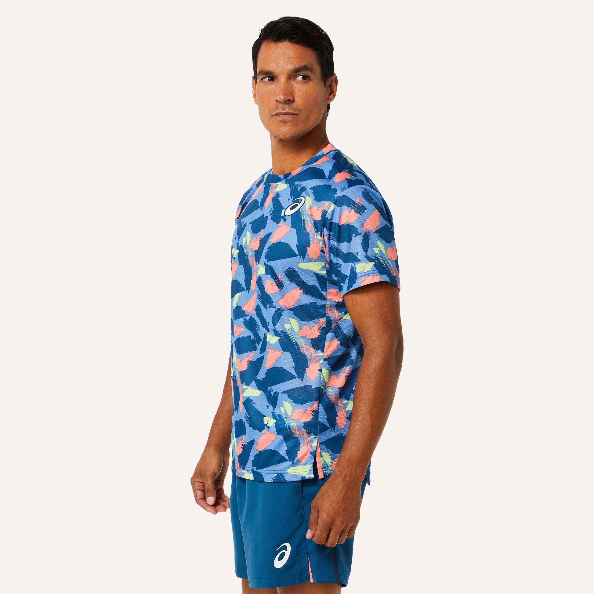 ASICS Match Men's Graphic Tennis Shirt Blue (3)
