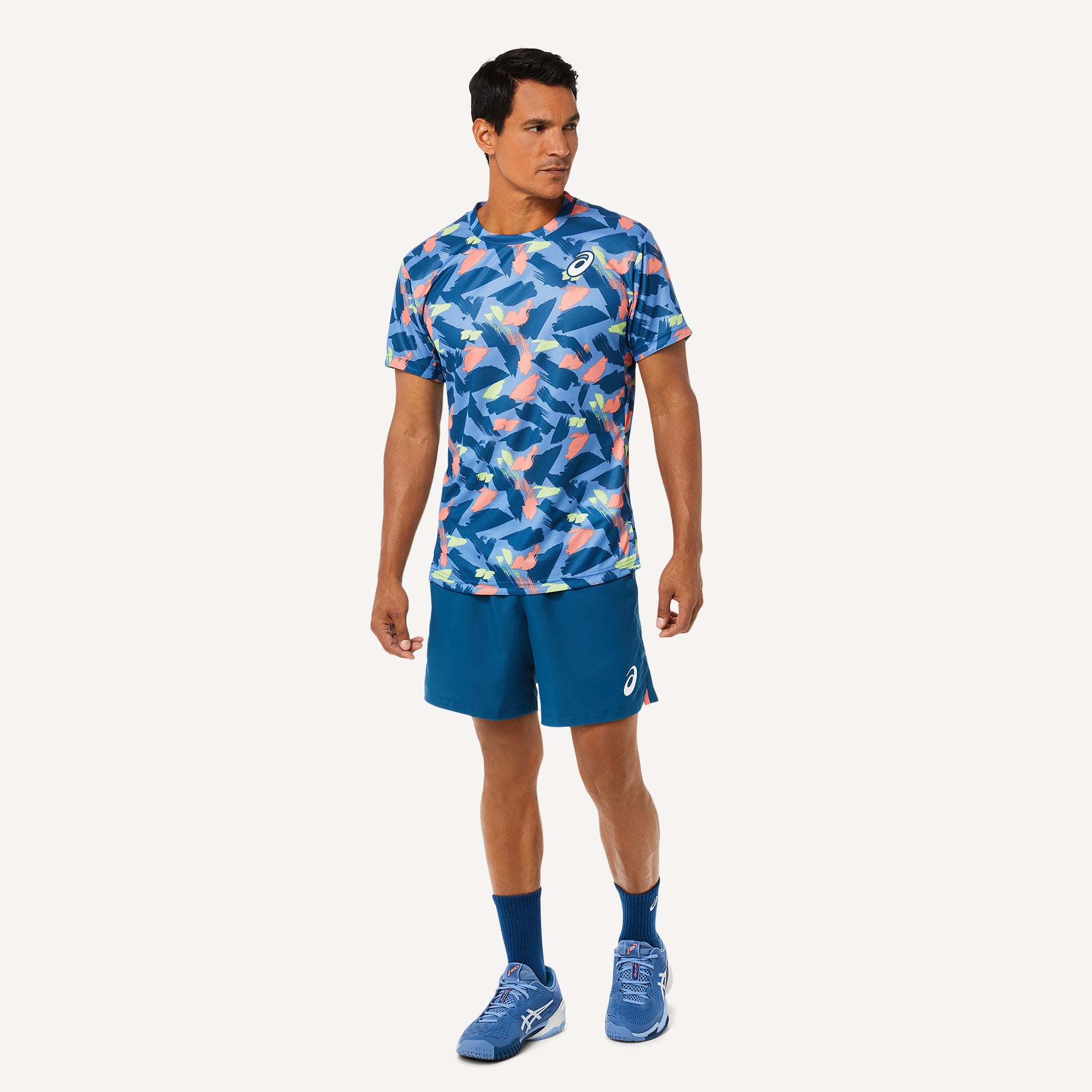 ASICS Match Men's Graphic Tennis Shirt Blue (5)
