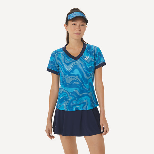 ASICS Match Women's Graphic Tennis Shirt Blue (1)