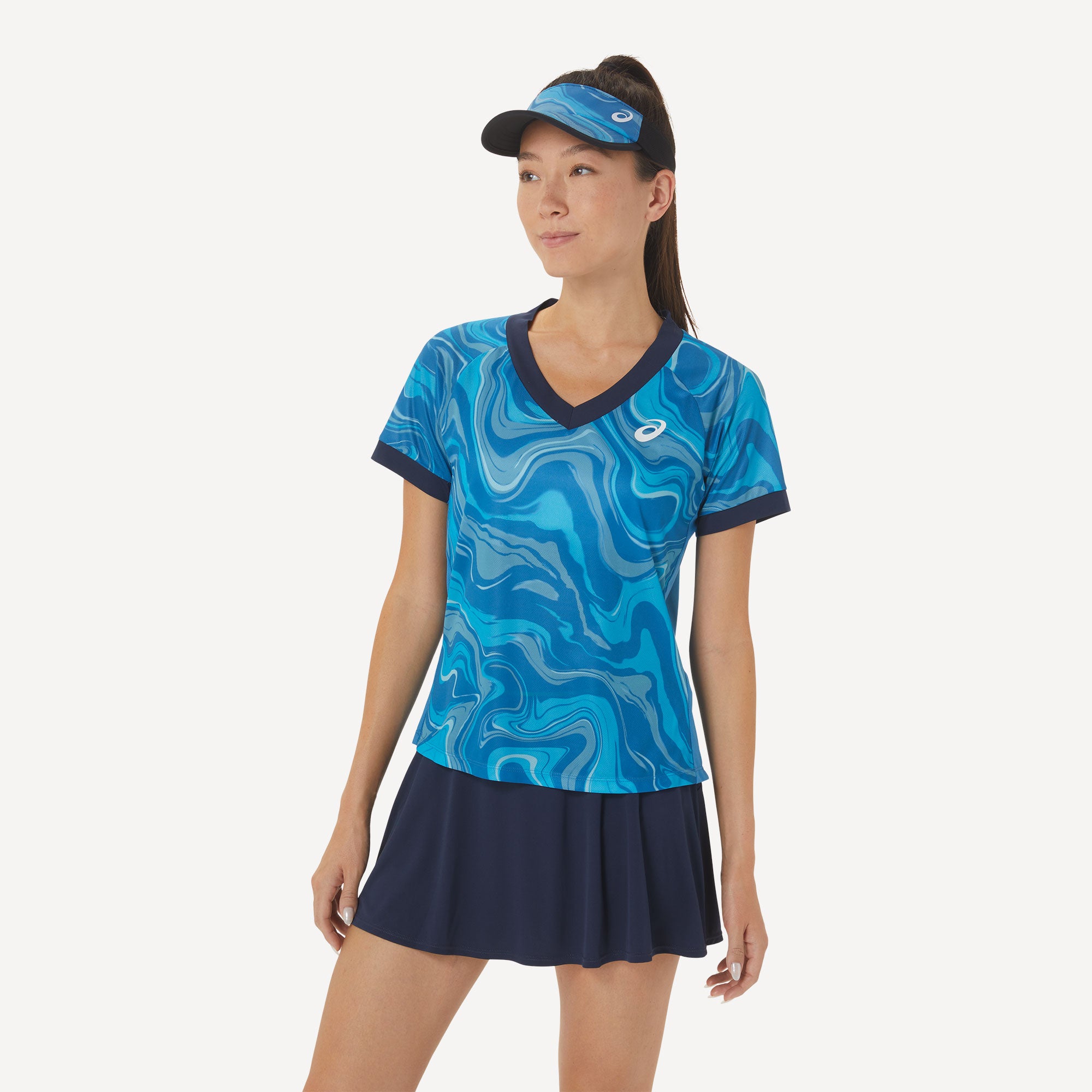 ASICS Match Women's Graphic Tennis Shirt Blue (3)