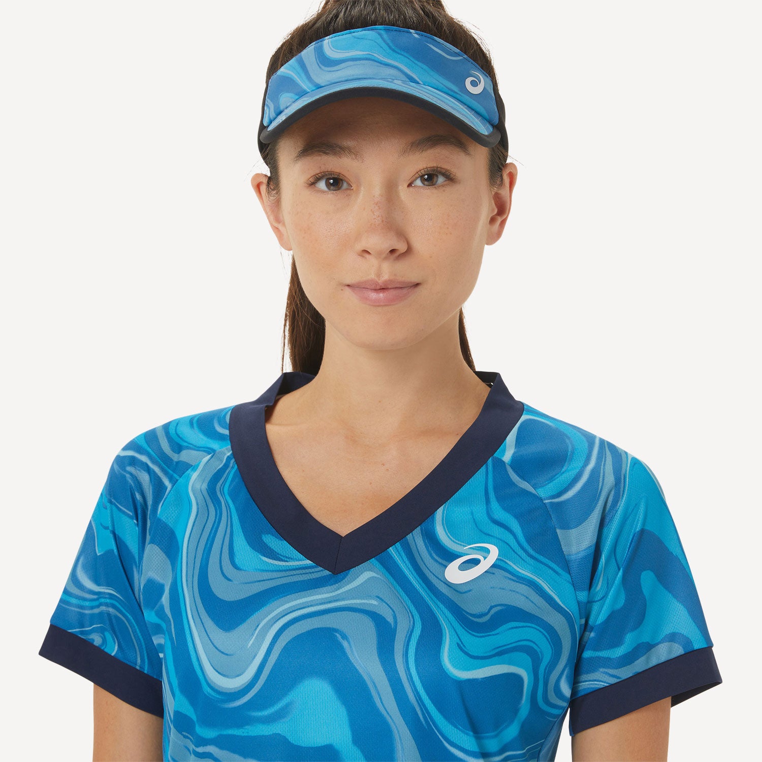 ASICS Match Women's Graphic Tennis Shirt Blue (4)