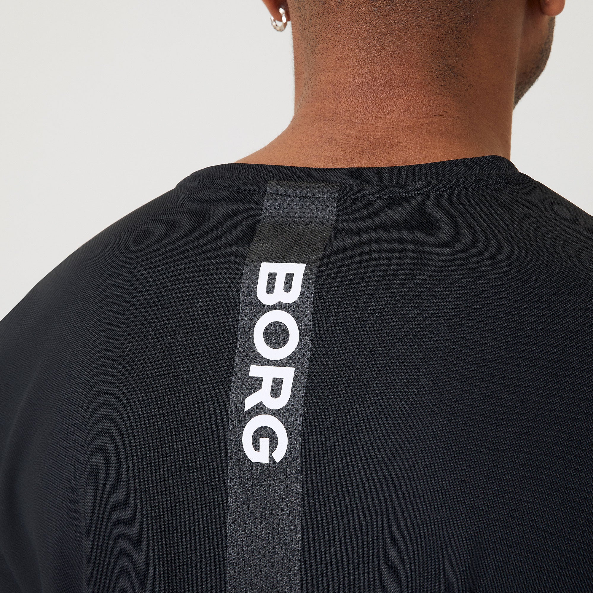 Björn Borg Ace Men's Stripe Tennis Shirt Black (4)