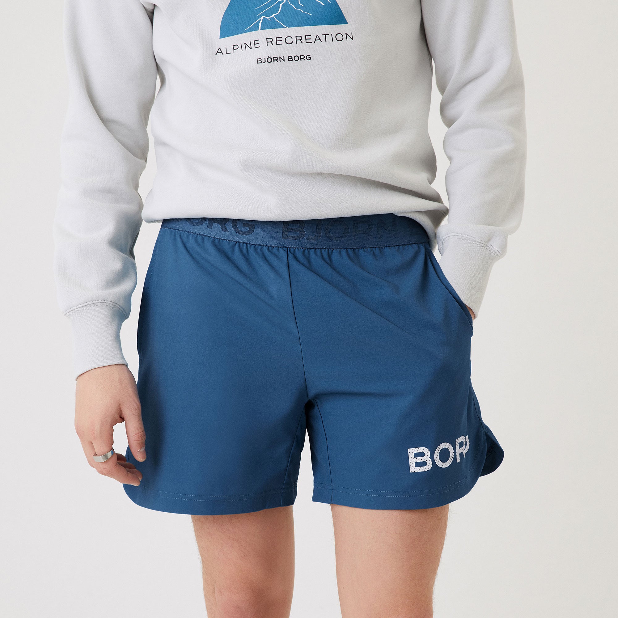 Björn Borg BORG Men's 7-Inch Tennis Shorts Blue (4)