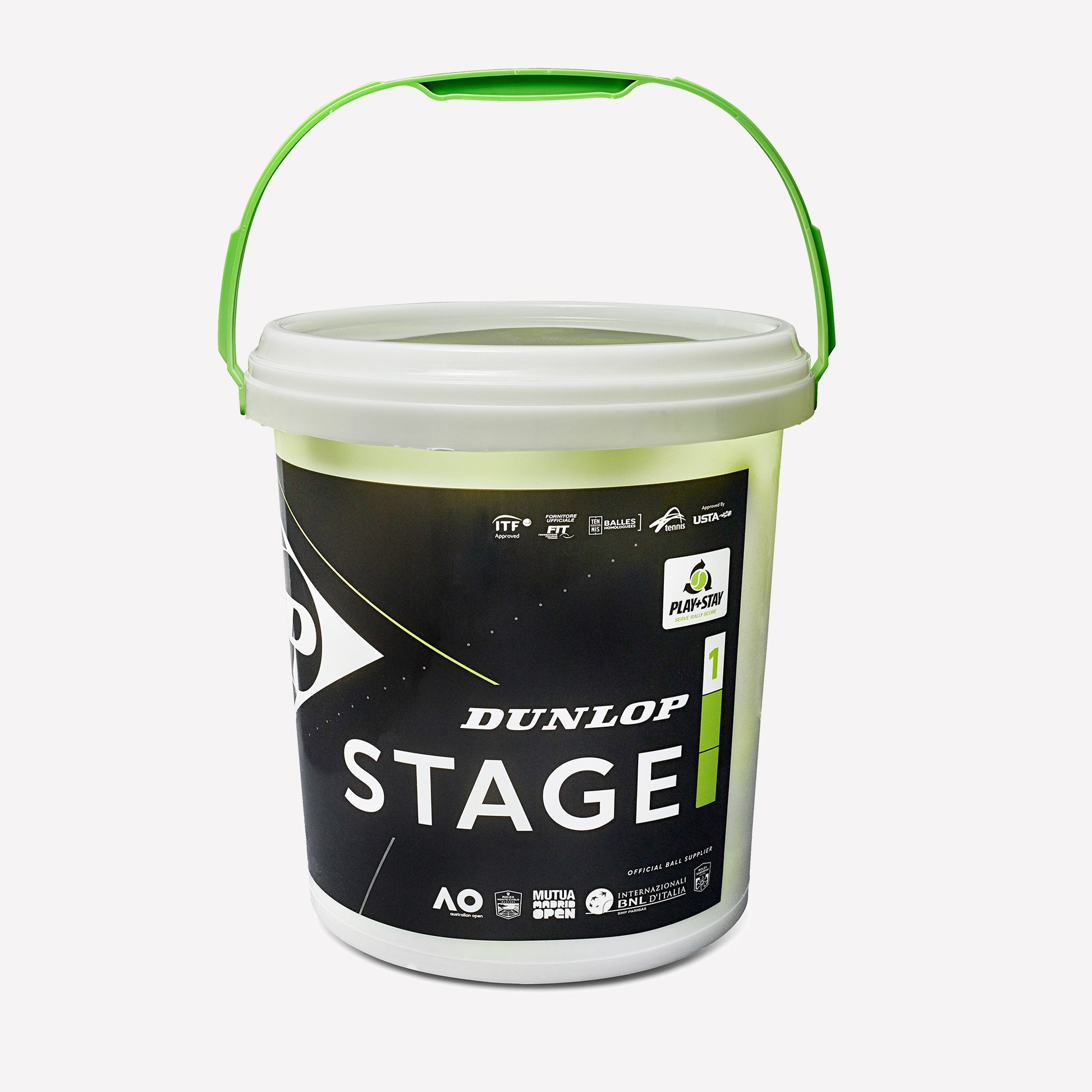 Dunlop Stage 1 Green 60 Tennis Balls Bucket 1