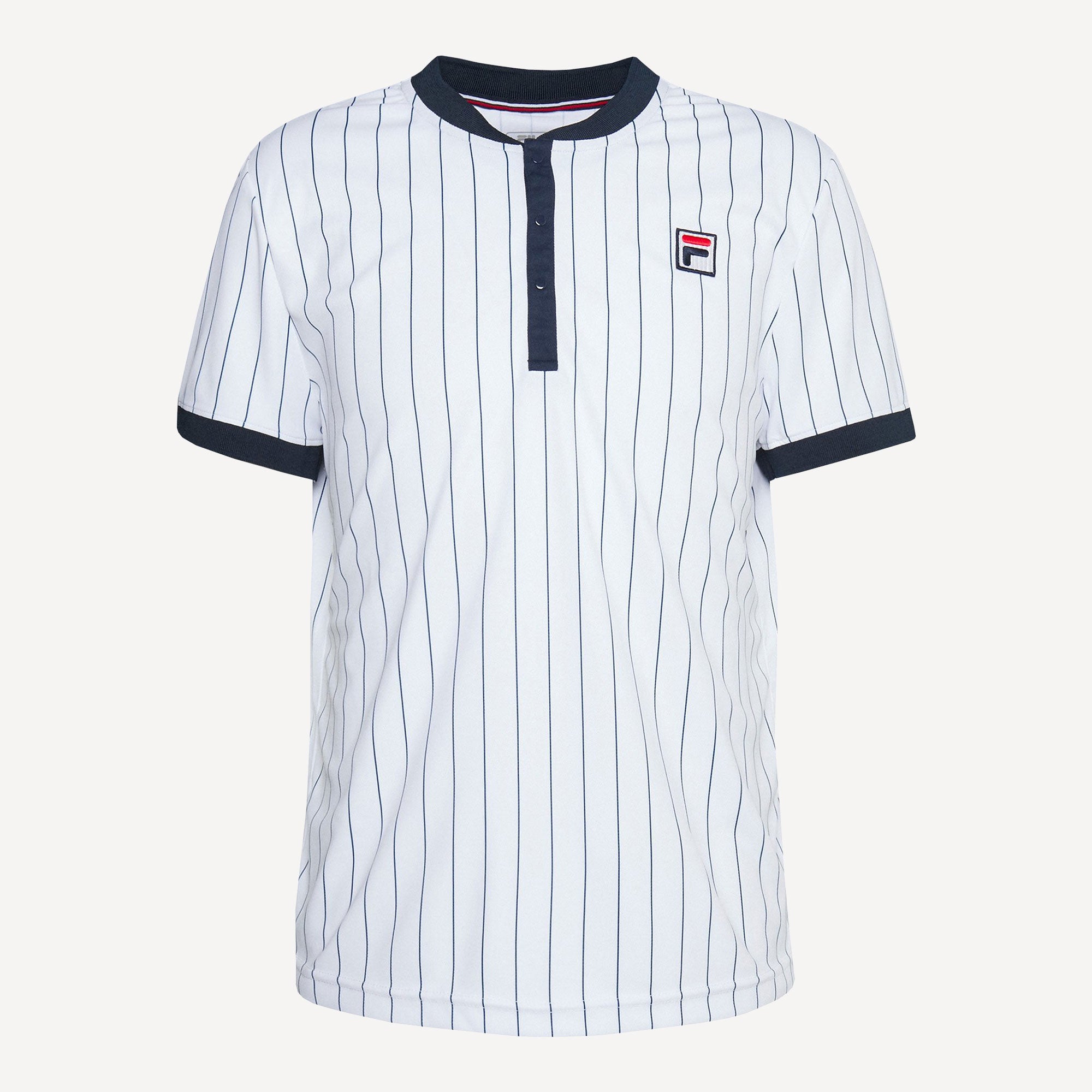 Fila Men's Stripes Button Tennis Shirt White (1)