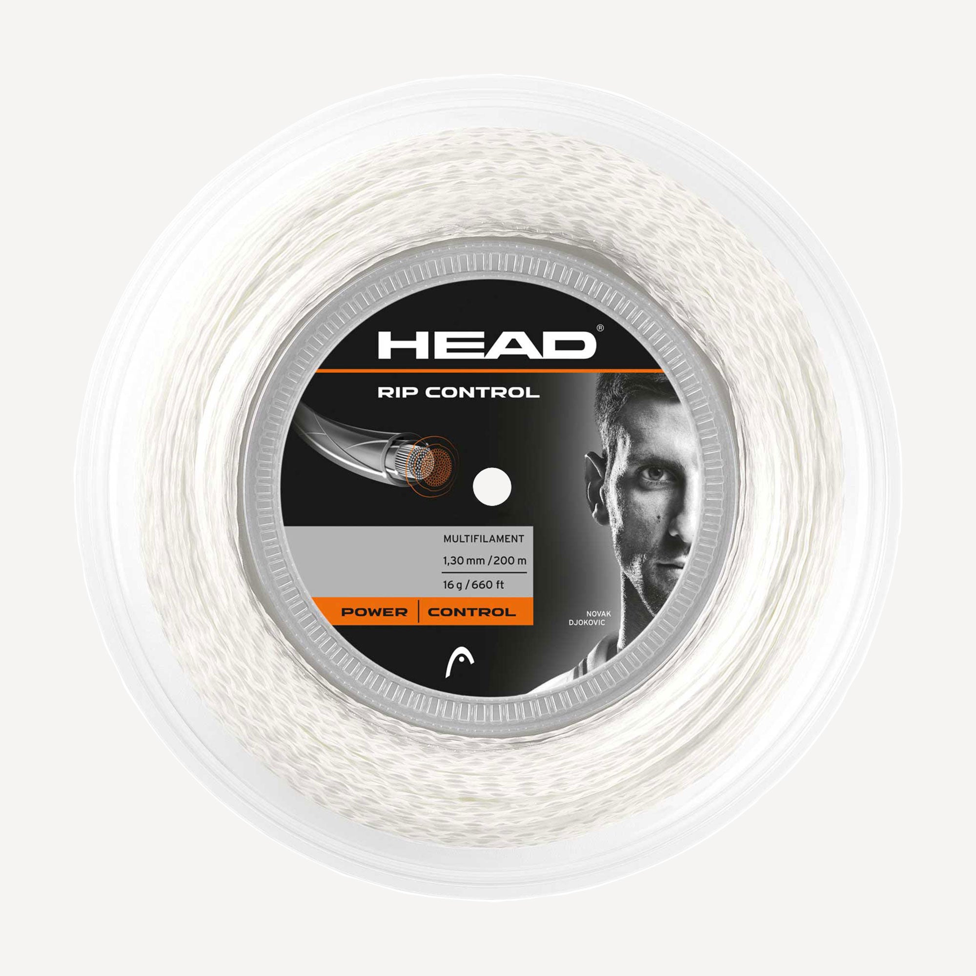 HEAD Rip Control Tennis String Reel 200 m - White | Tennis Only