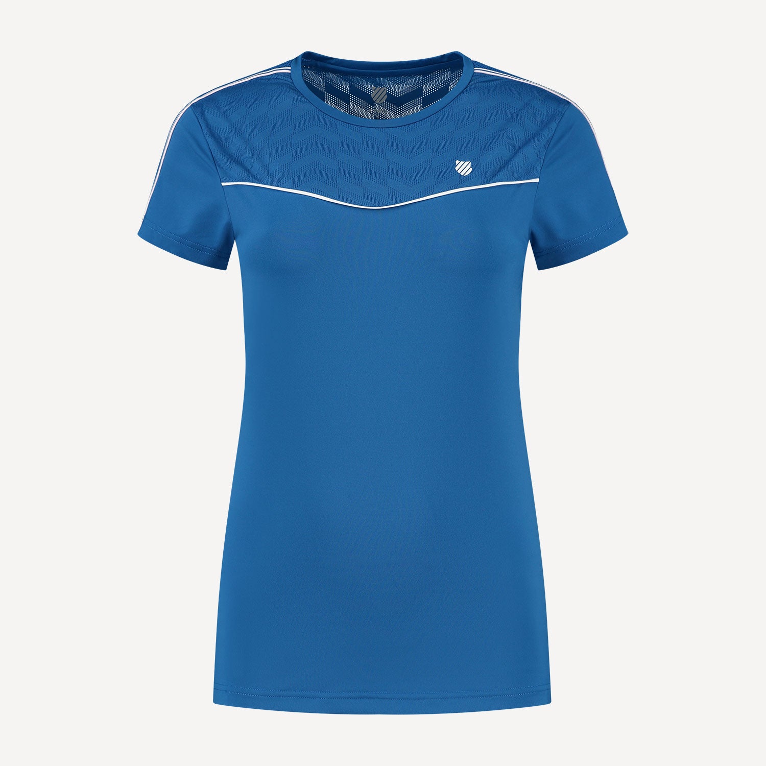 K-Swiss Hypercourt Women's Mesh Round Neck Tennis Shirt Blue (1)