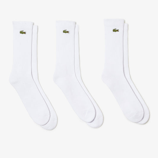 Lacoste Crew Socks 3 Pair White (1)